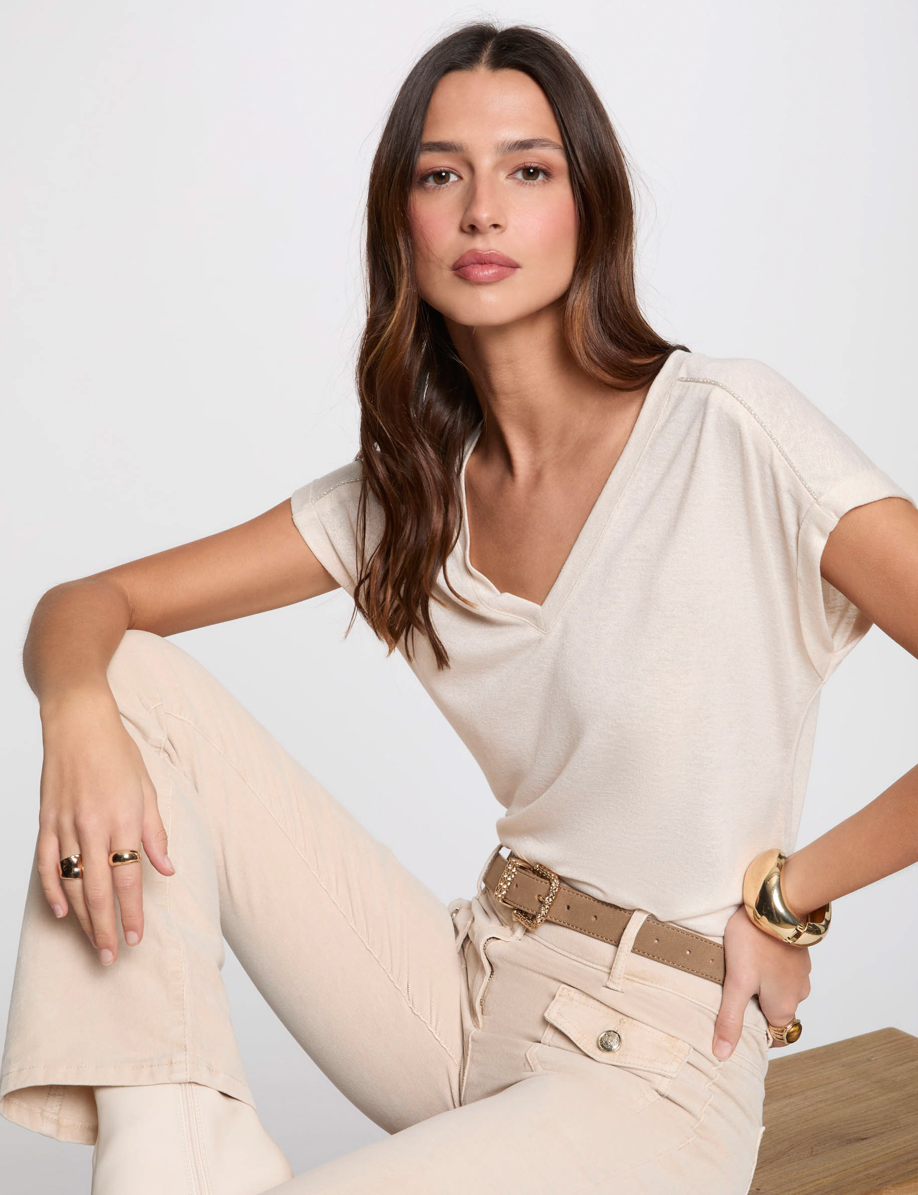 short sleeved t shirt ivory women Short-sleeved t-shirt ivory women