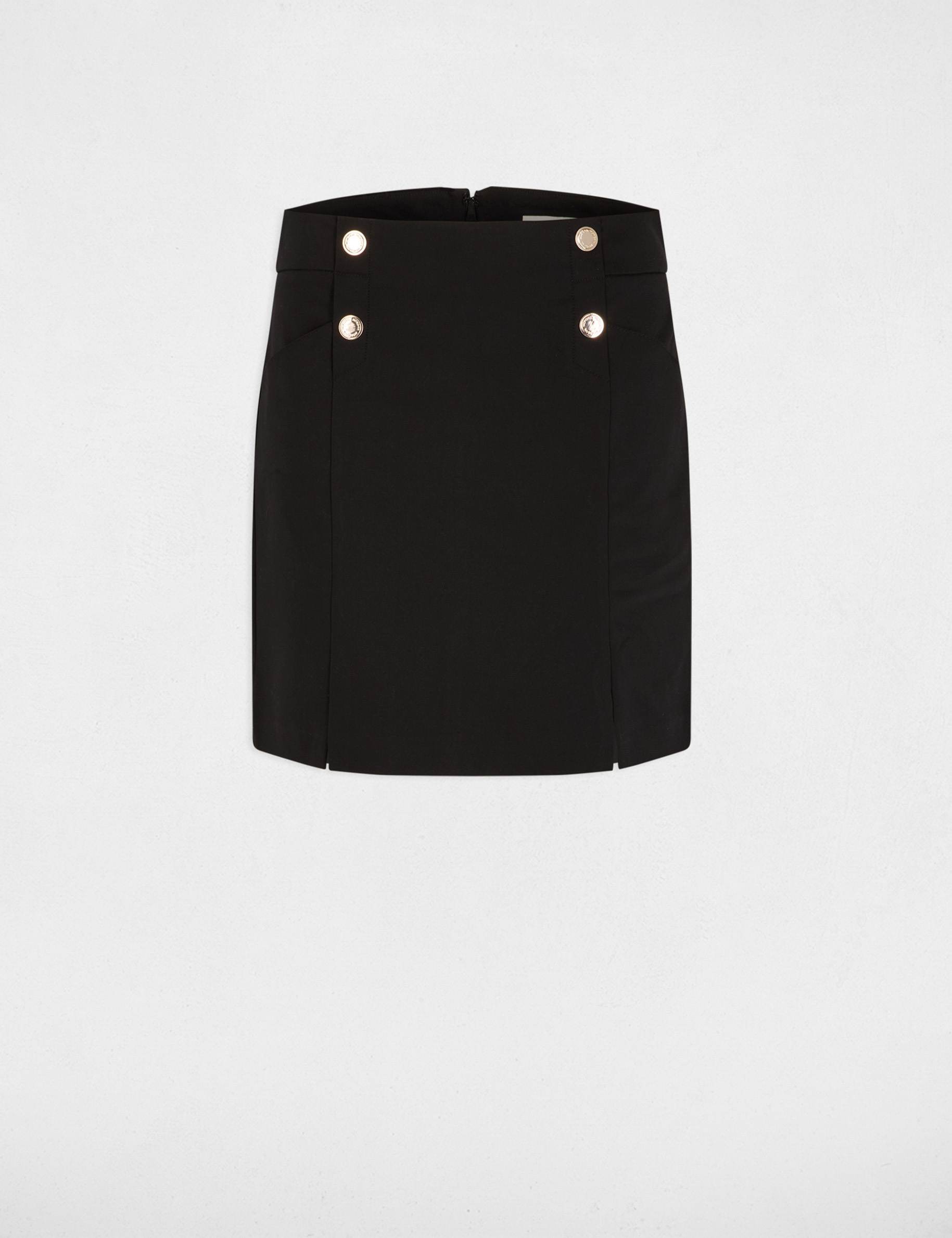 Mini skirt with buttons black women