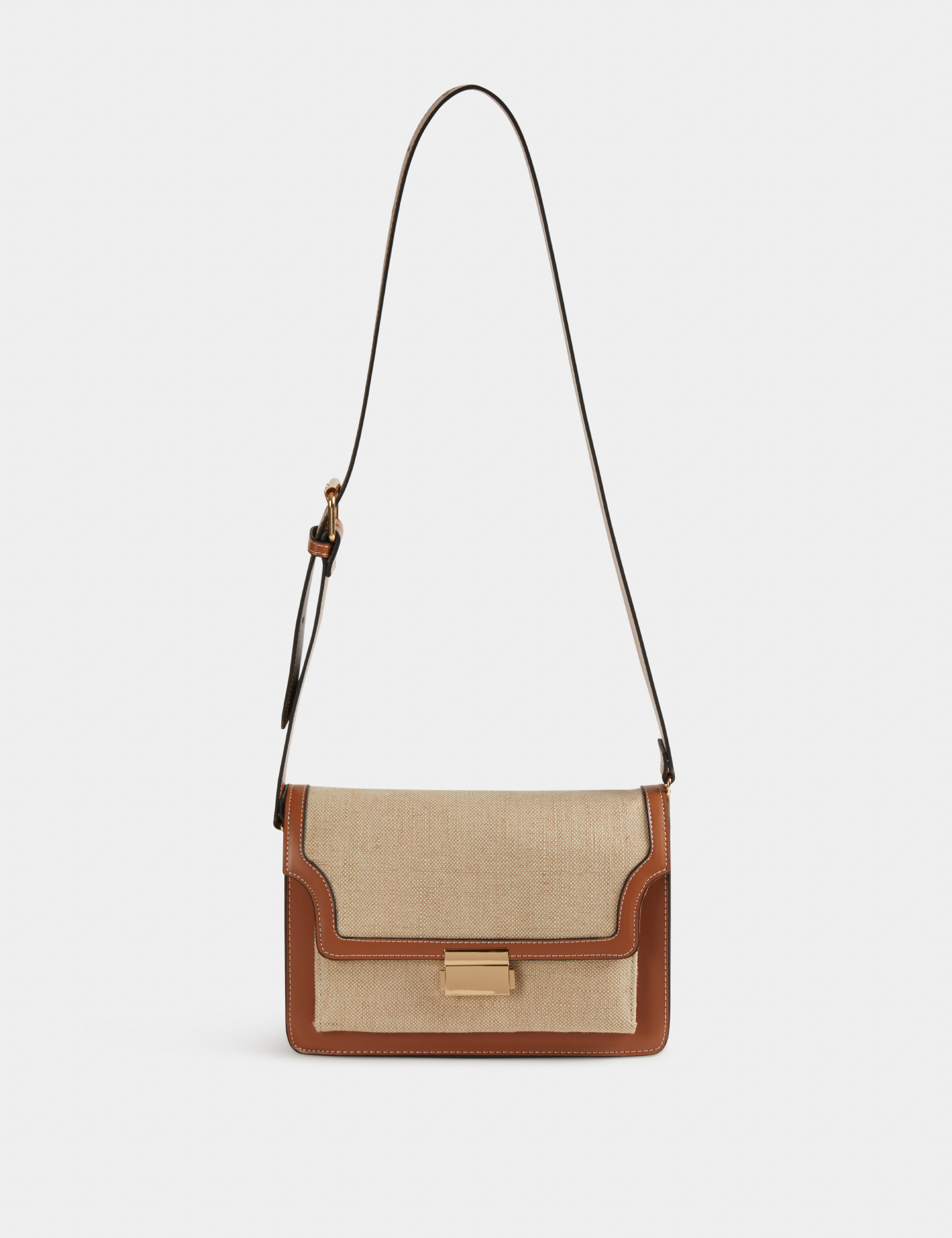 Flap bag with strap chestnut brown ladies'
