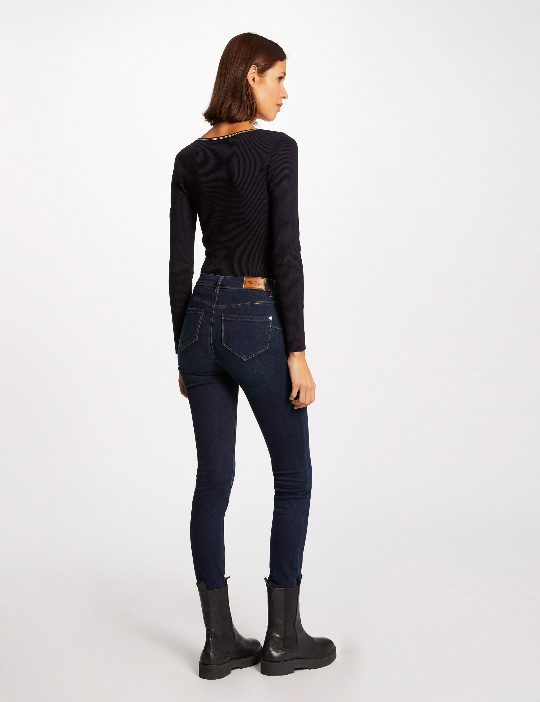 Long-sleeved jumper with V-neck navy ladies' Long-sleeved jumper with V-neck navy ladies'