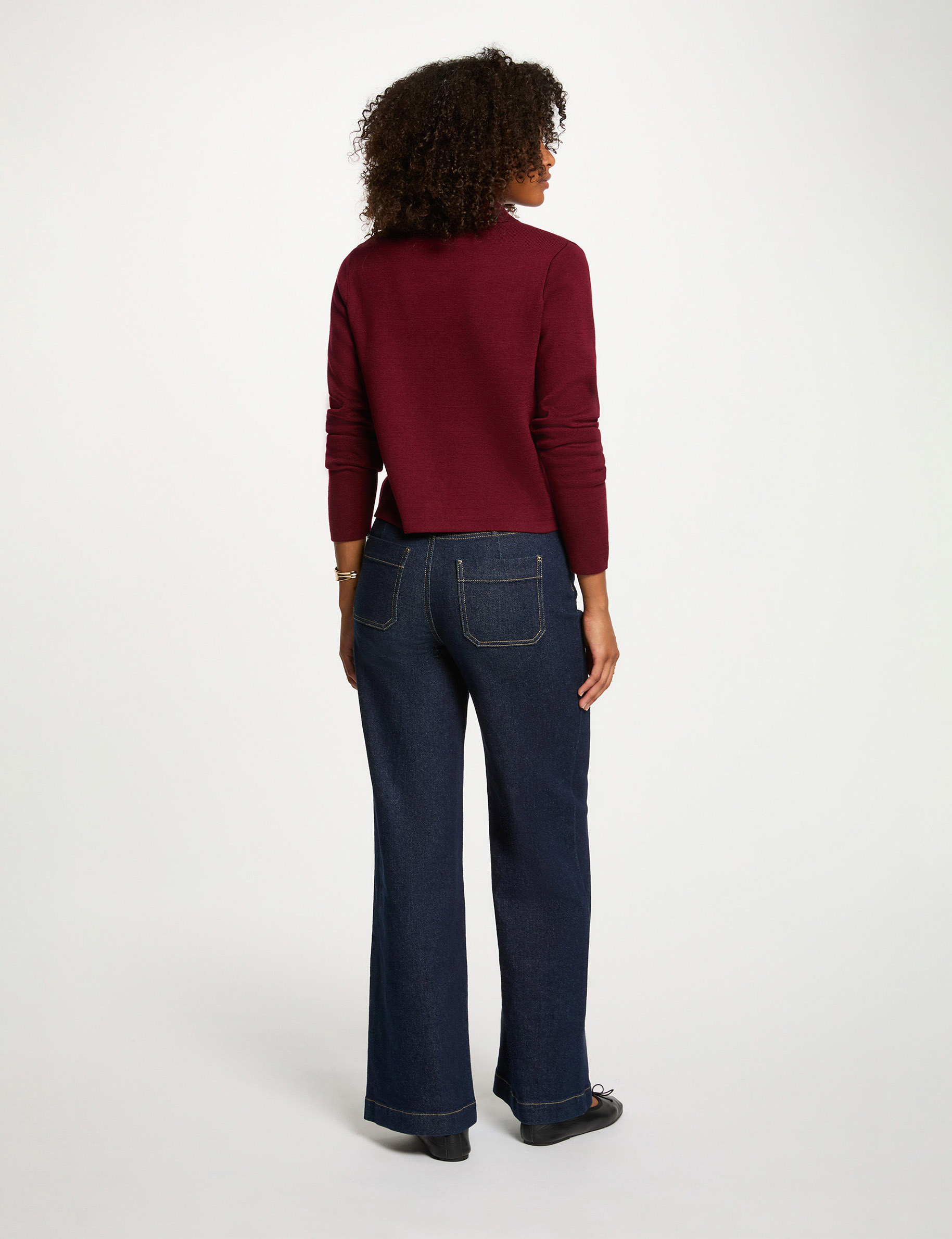 Long-sleeved cardigan burgundy women