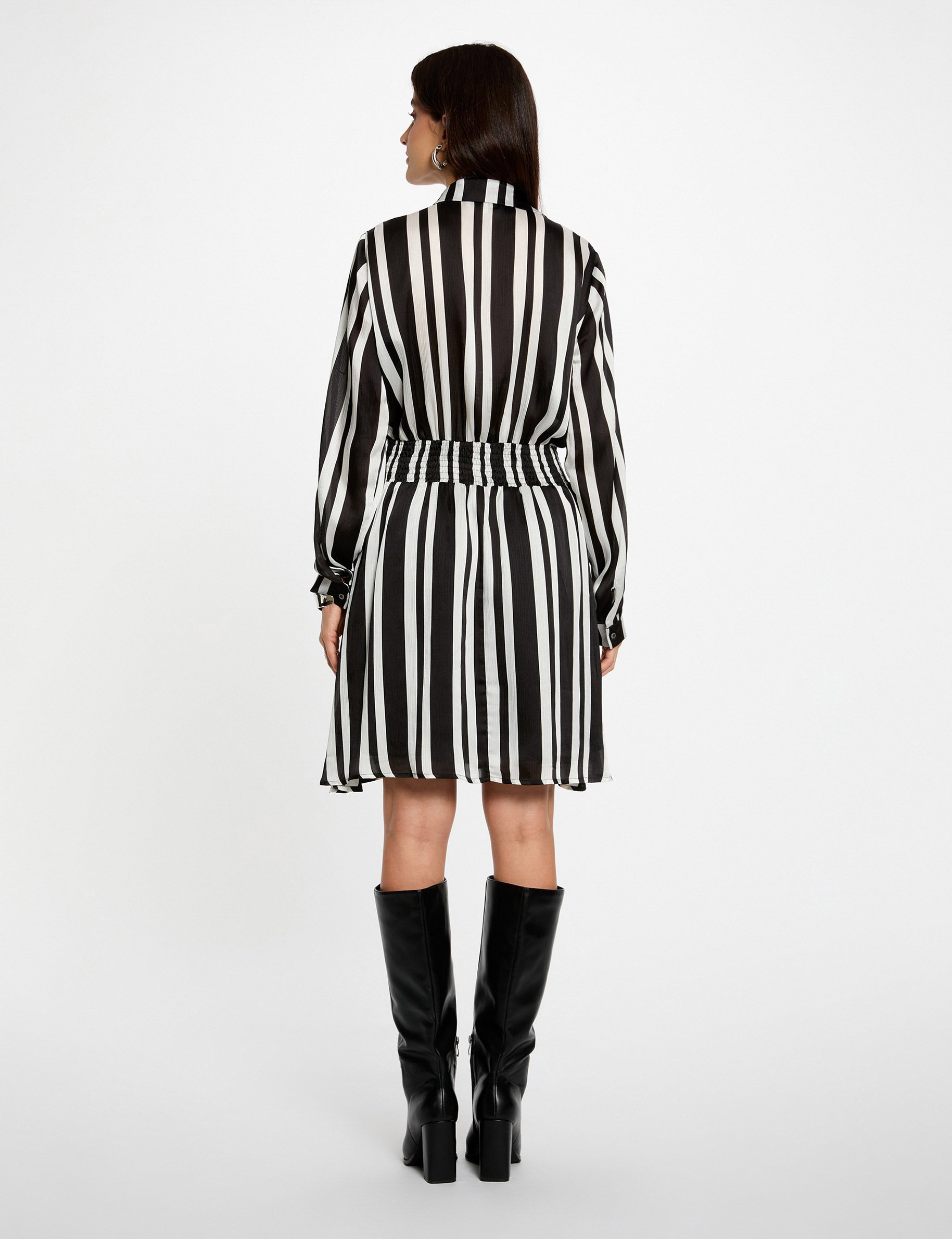 Asymmetric striped dress multicolor women