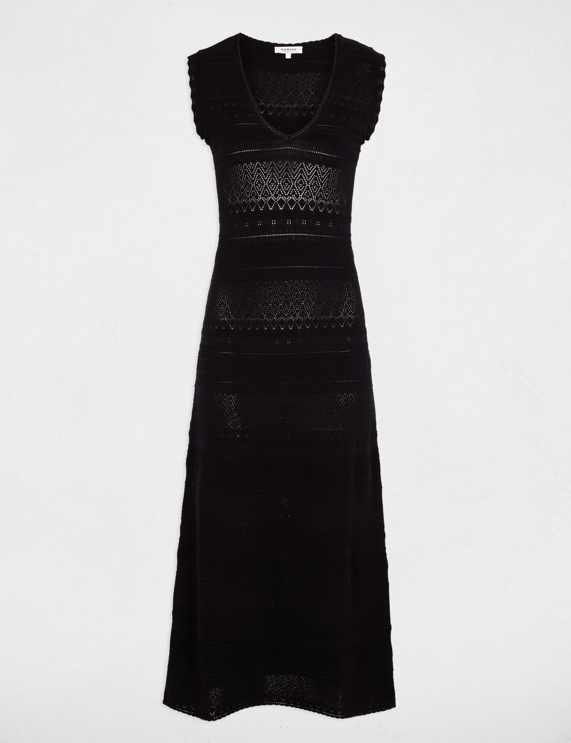 Fitted maxi knitted dress navy blue women