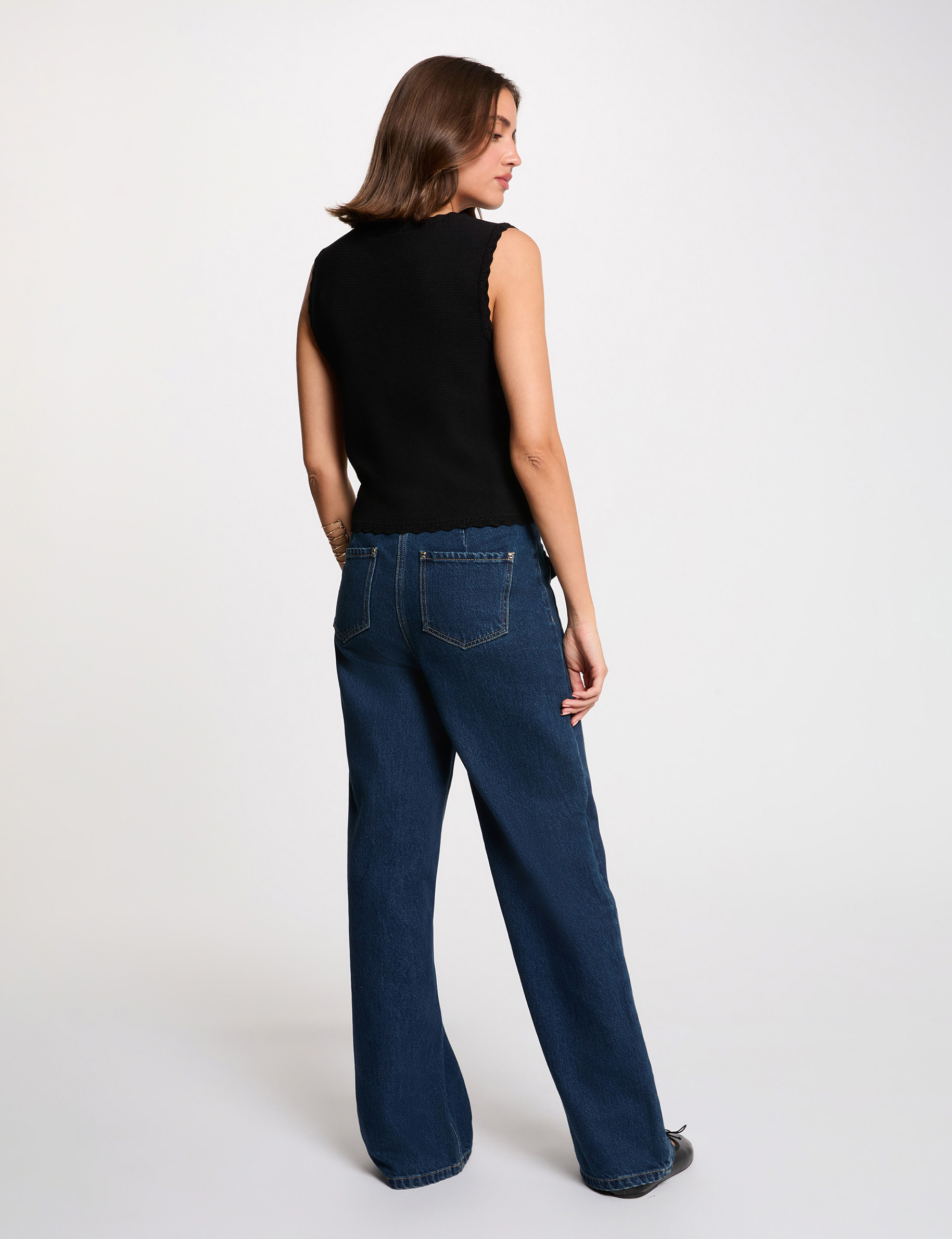 Gilet sans manches noir femme