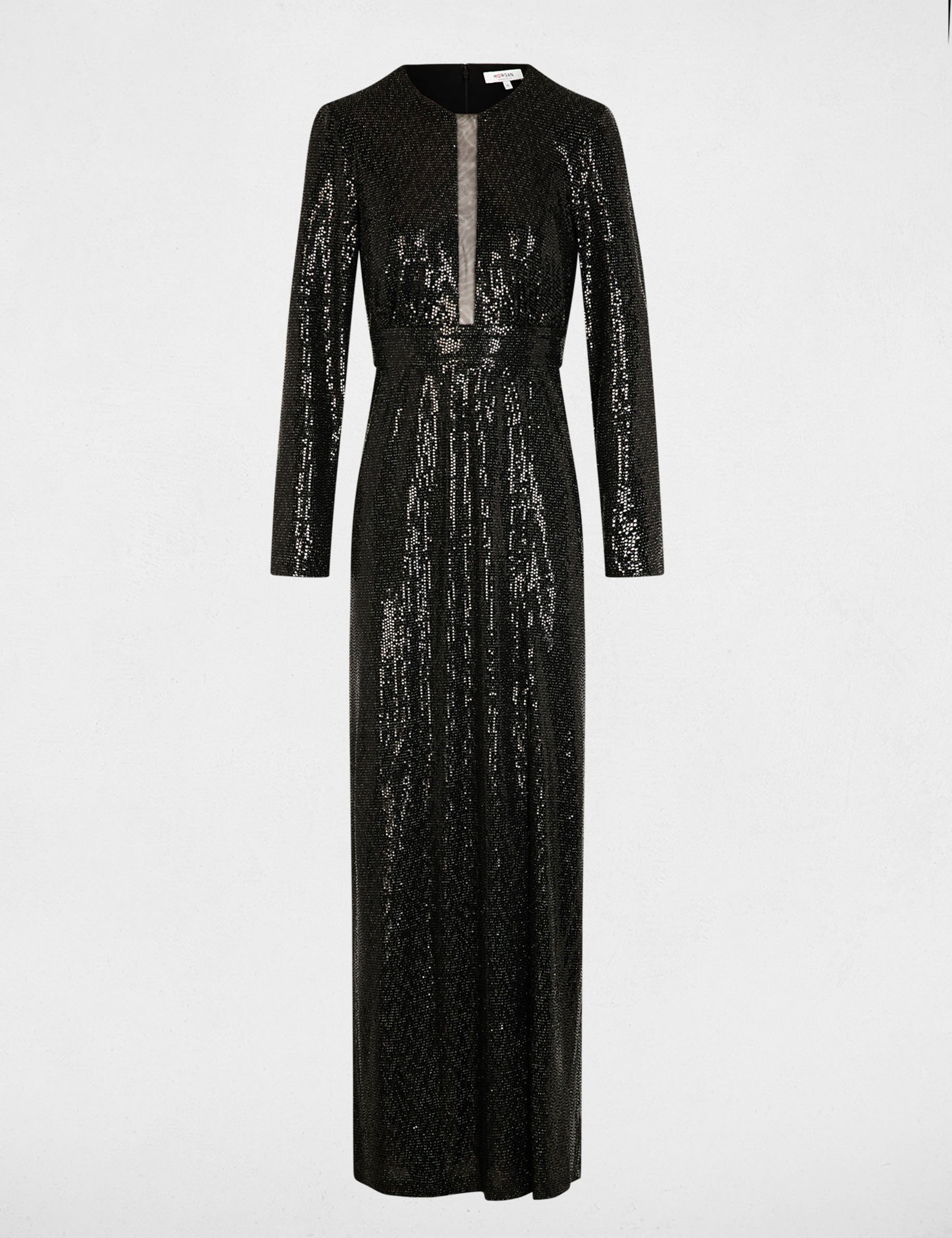 Long dress with long sleeves black women