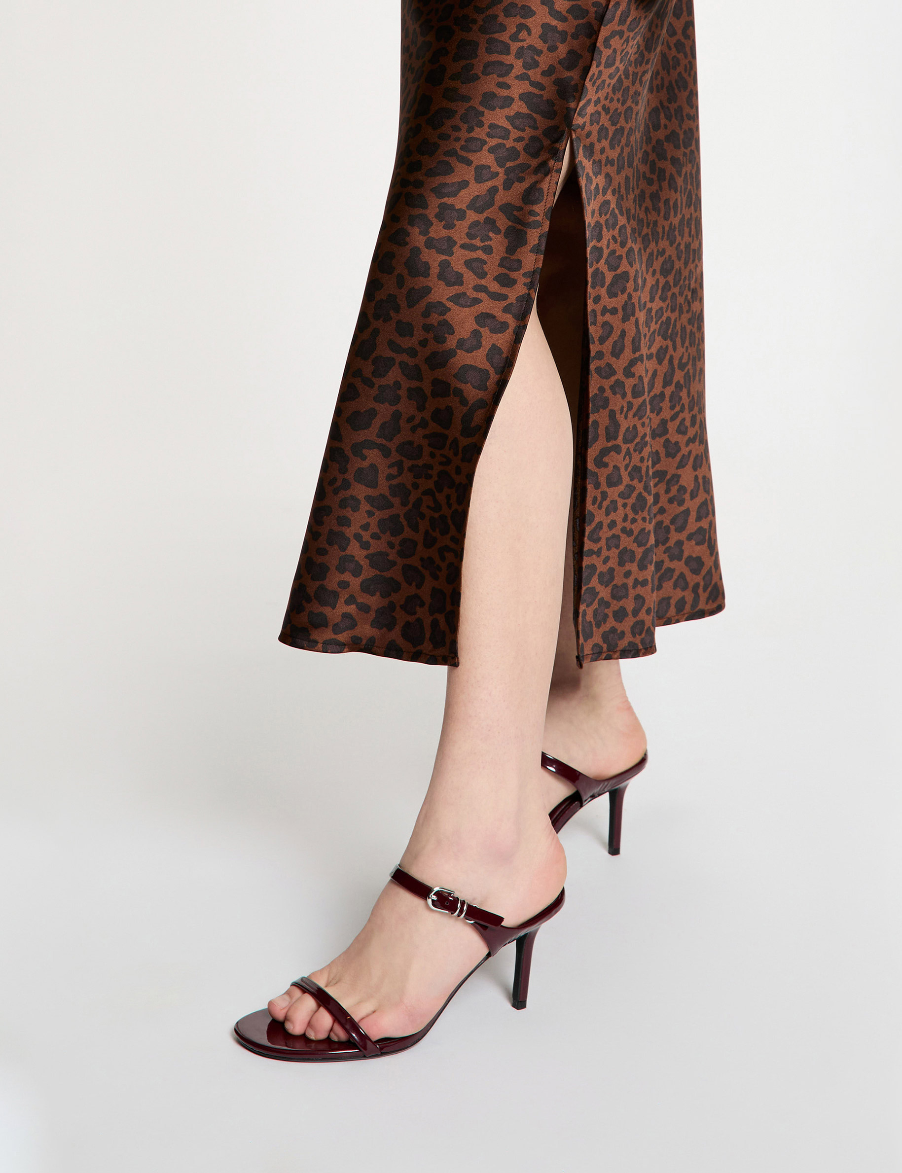Satin long skirt multicolor women