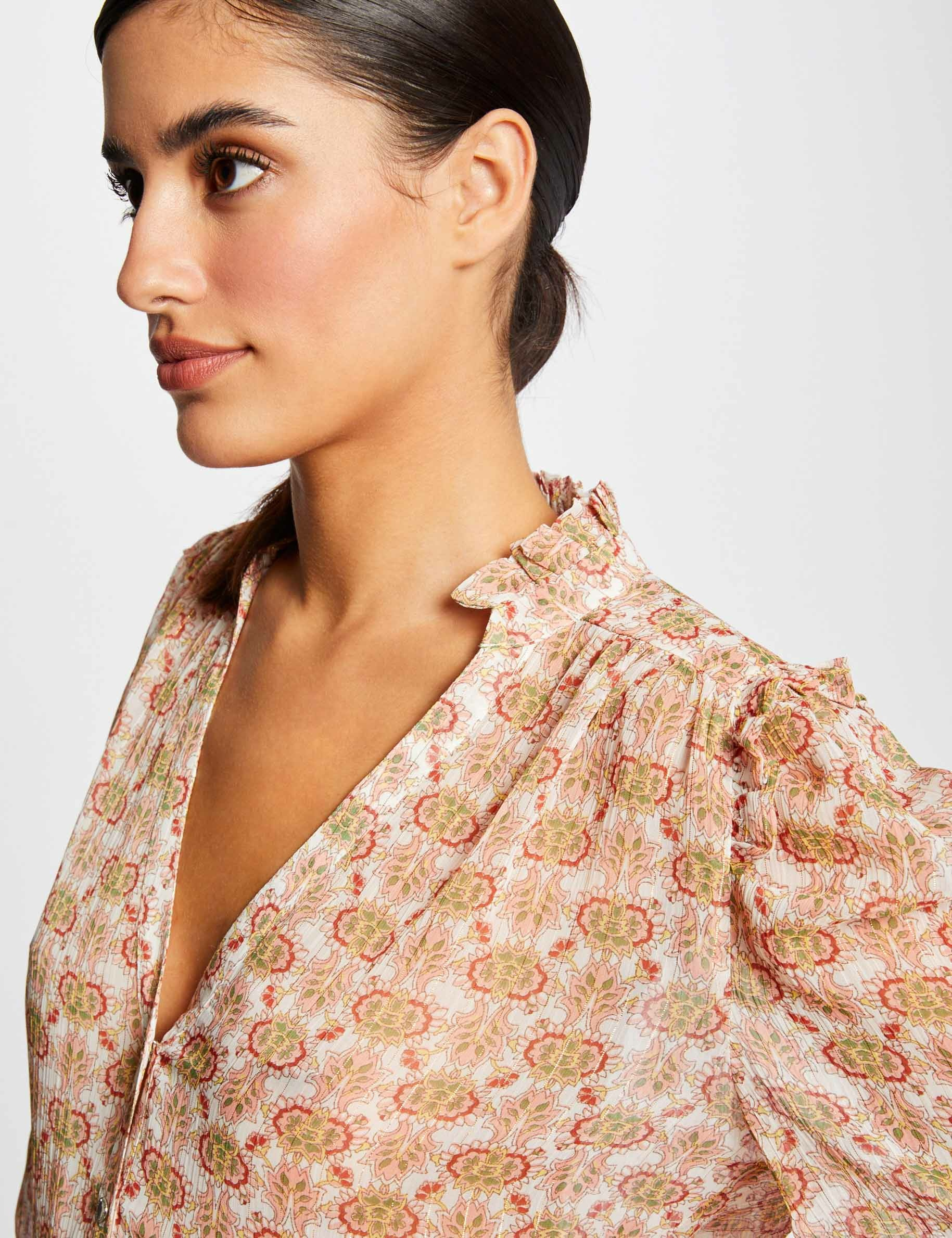 Short-sleeved blouse abstract print multico ladies' Short-sleeved blouse abstract print multico ladies'