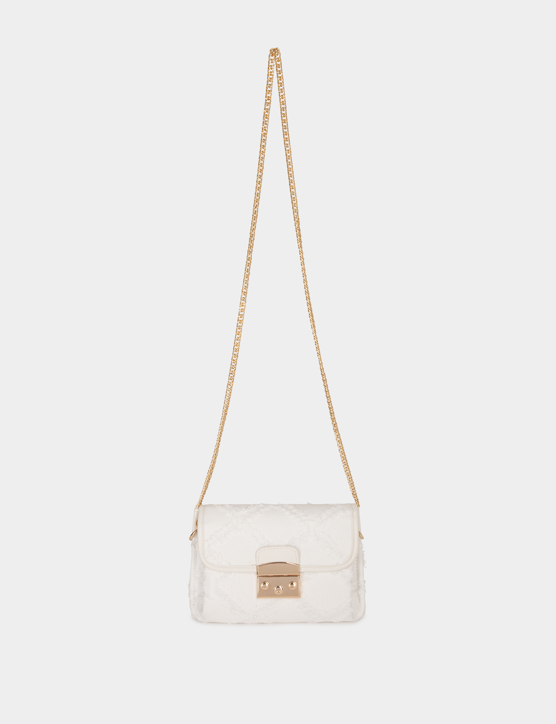 Clutch bag with fringes ivory women