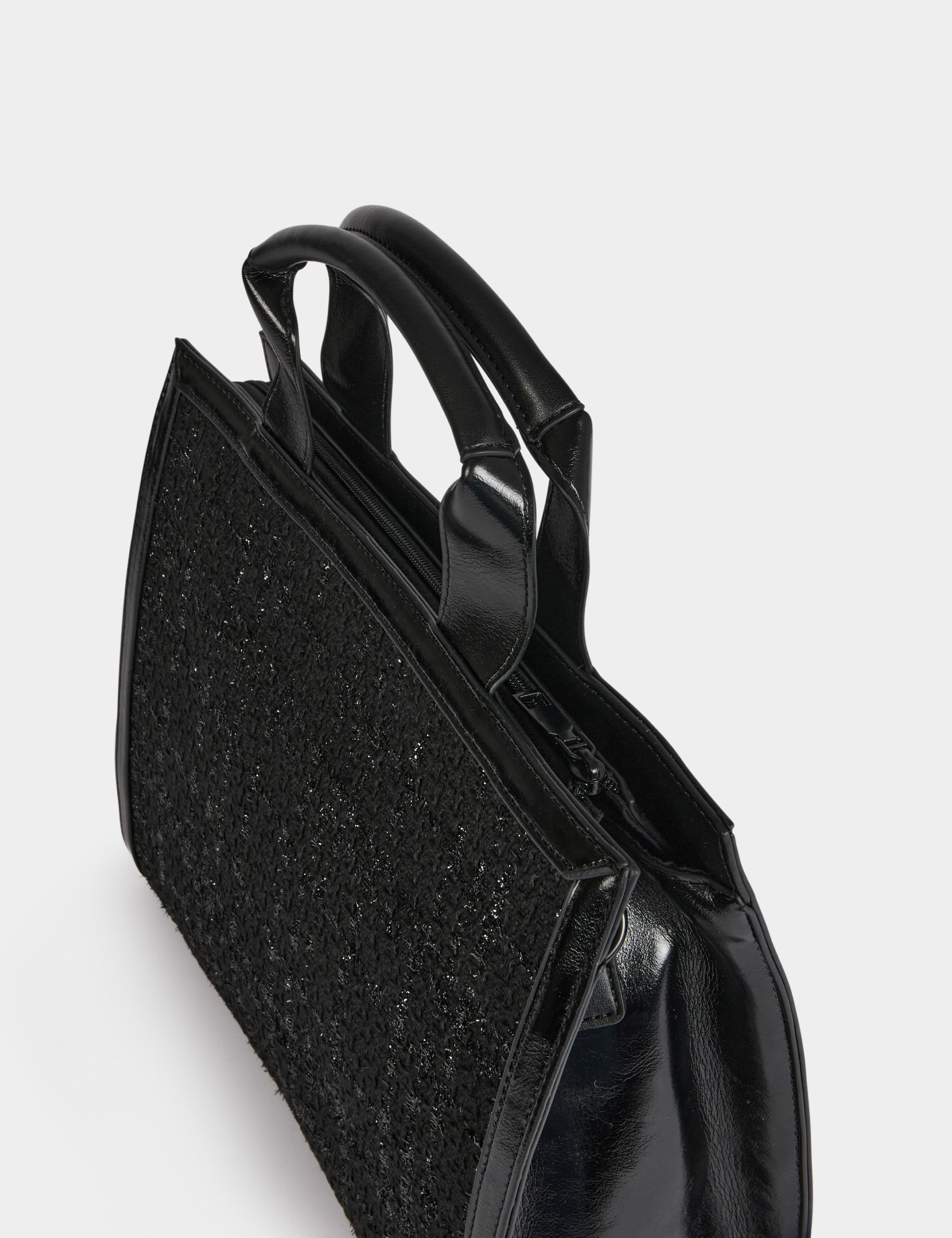 Tweed shopper bag black women