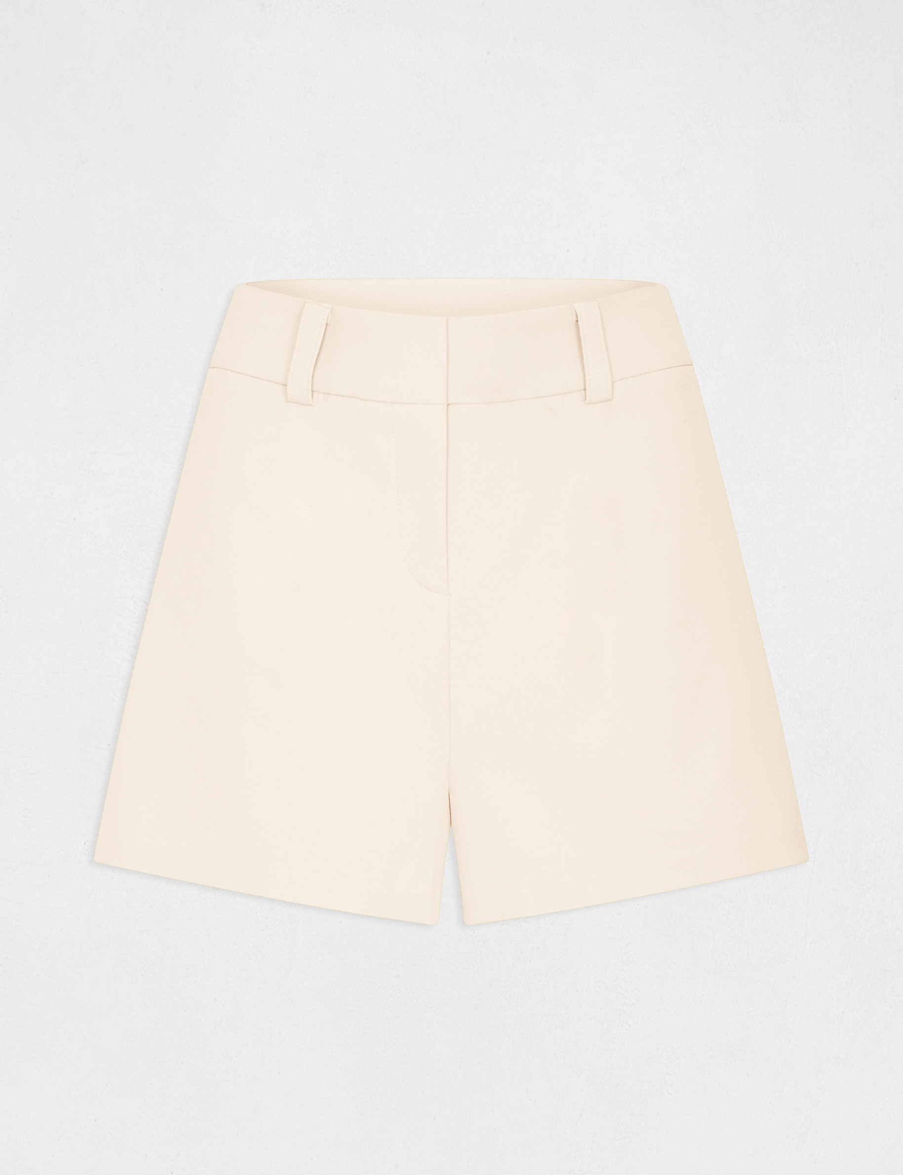 High-waisted straight shorts ivory ladies'
