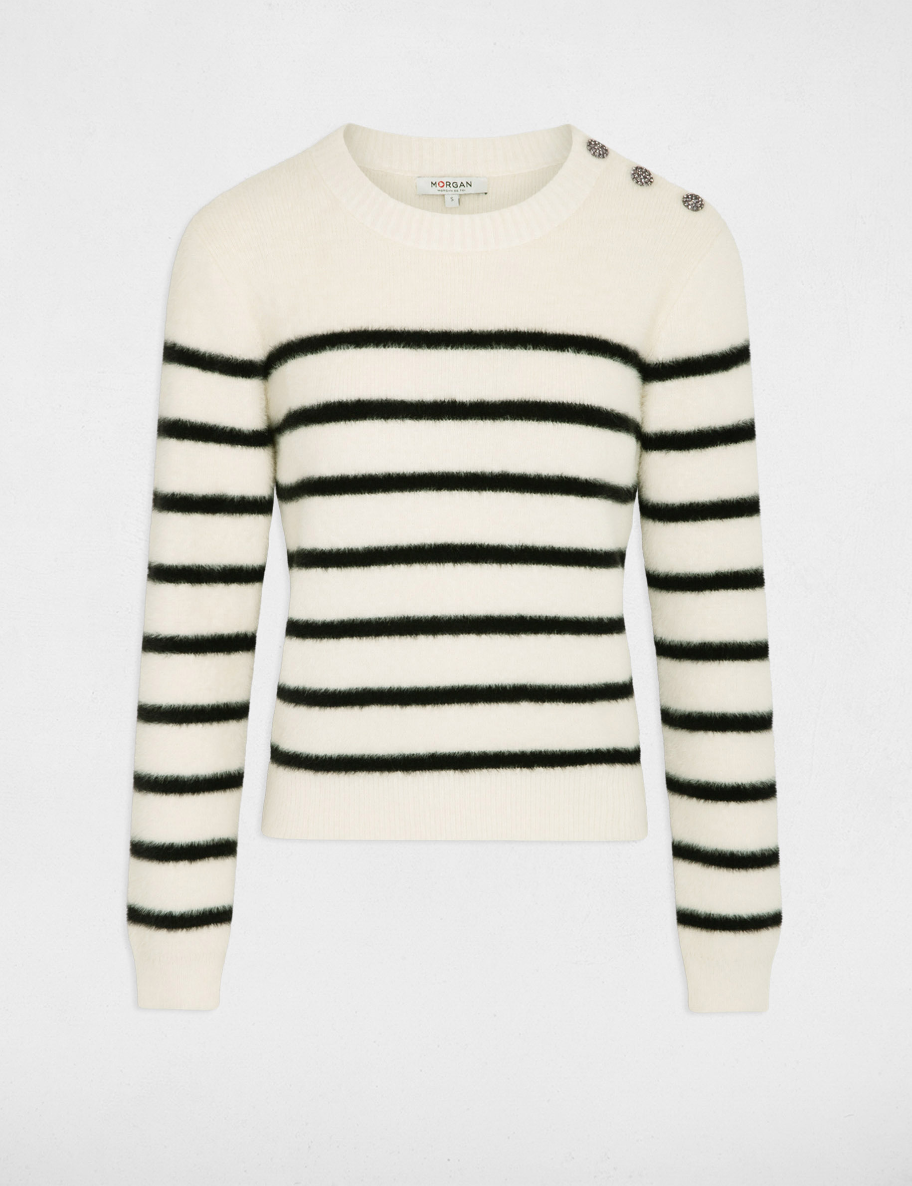 stripped jumper round neck ecru women Stripped jumper round neck ecru women