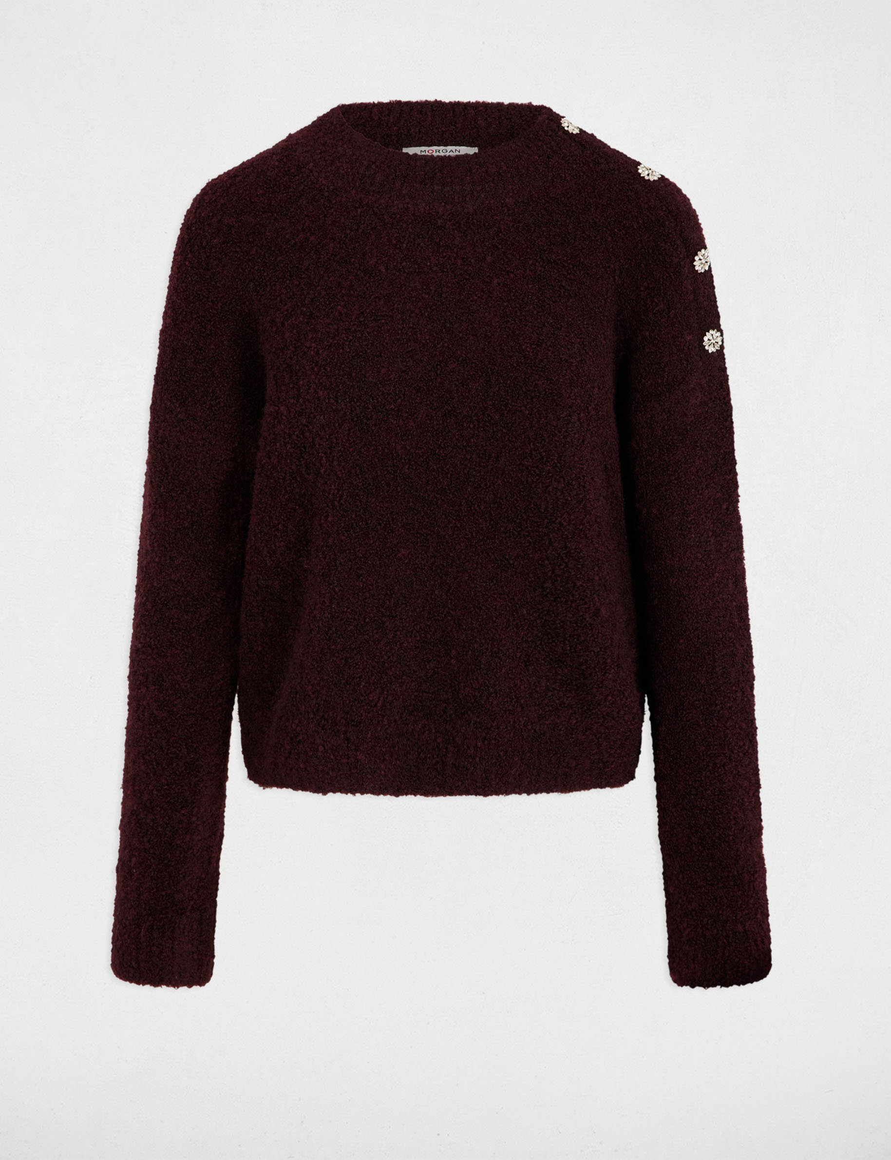 jumper high collar and buttons plum women Jumper high collar and buttons plum women