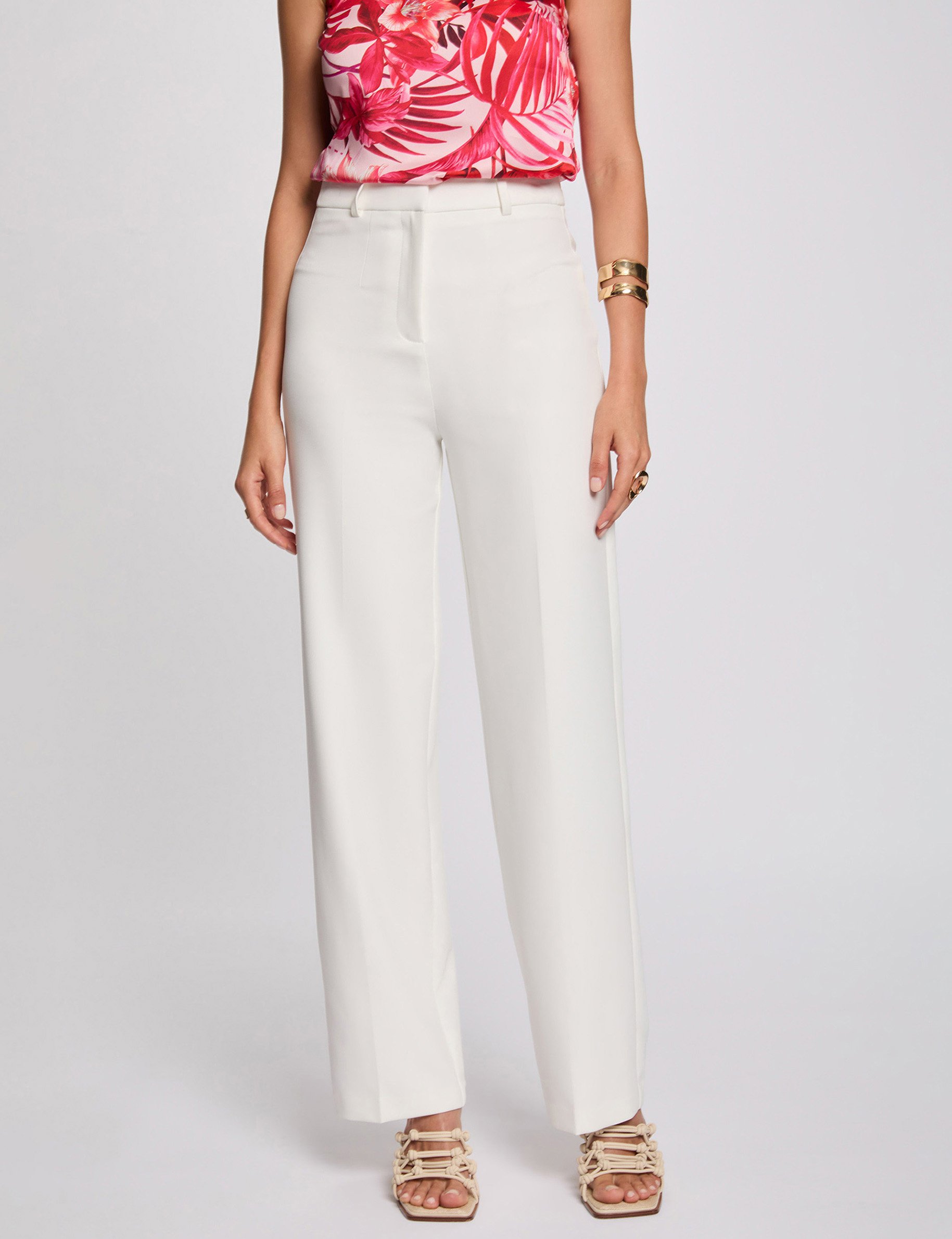 Straight trousers with darts white women