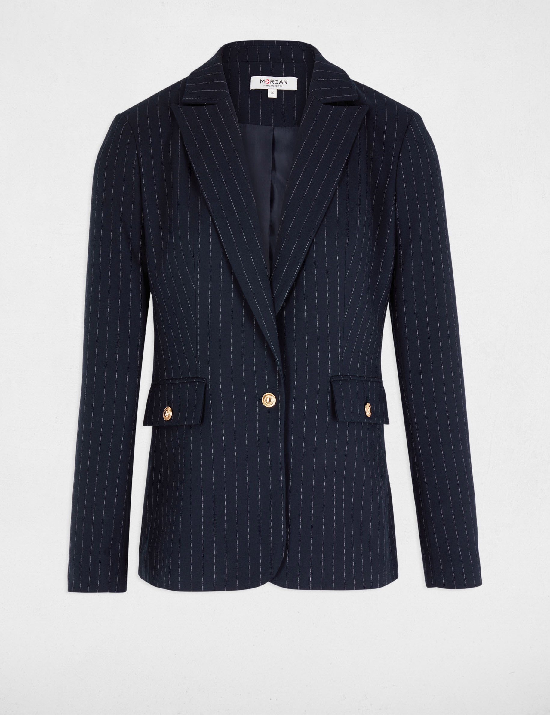 Blazer with stripes navy women Morgan