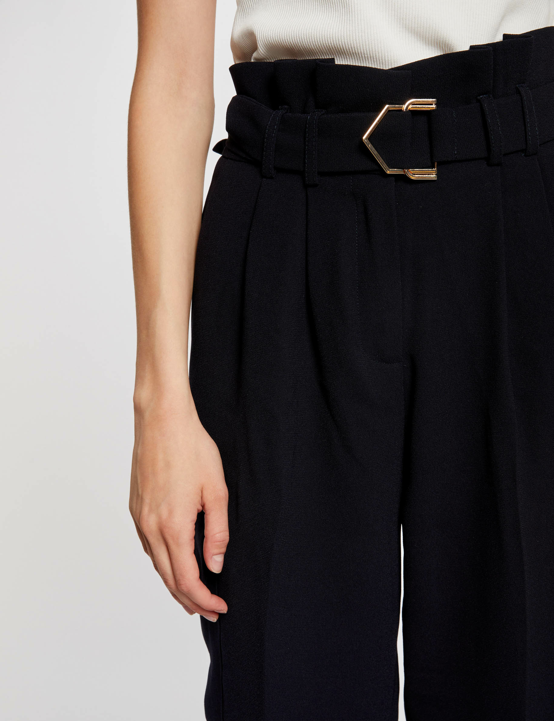 belted peg trousers navy women Belted peg trousers navy women