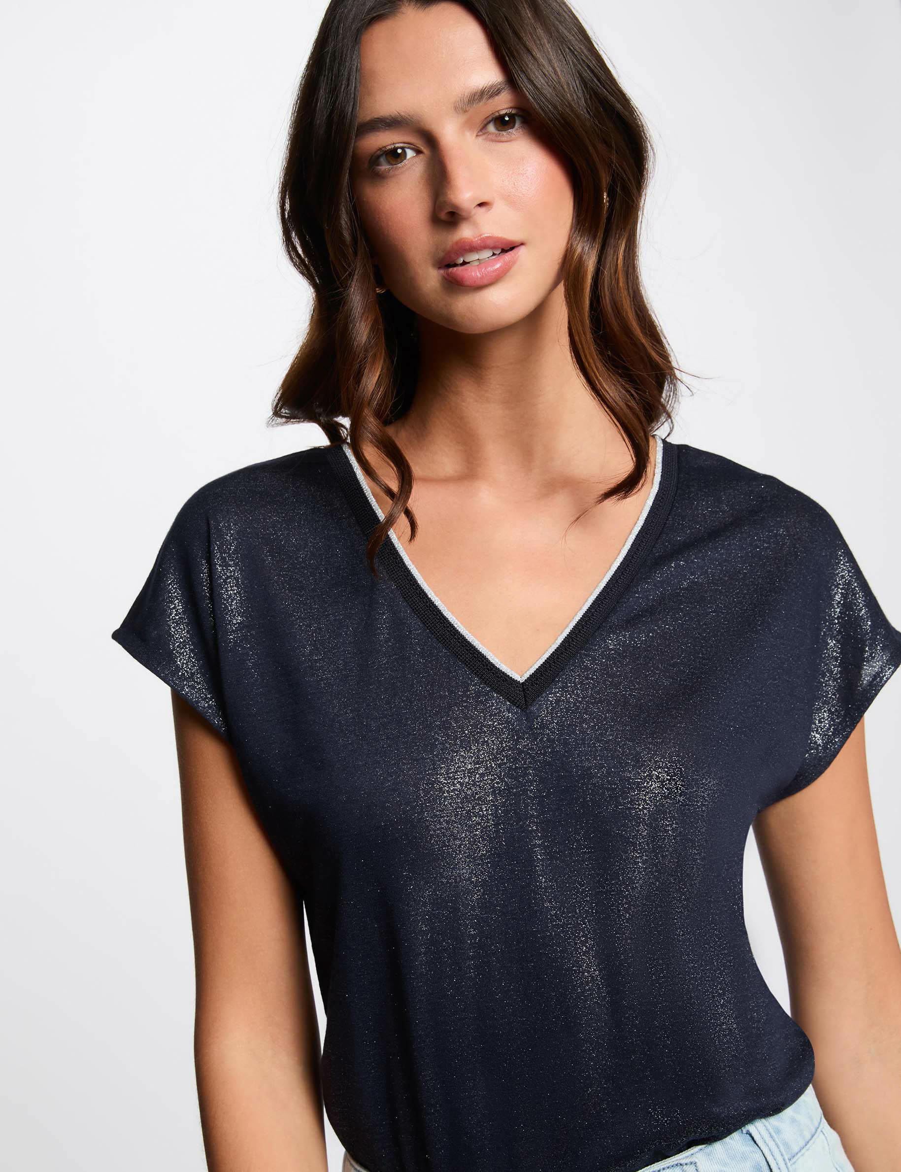 short sleeved t shirt navy blue women Short-sleeved t-shirt navy blue women