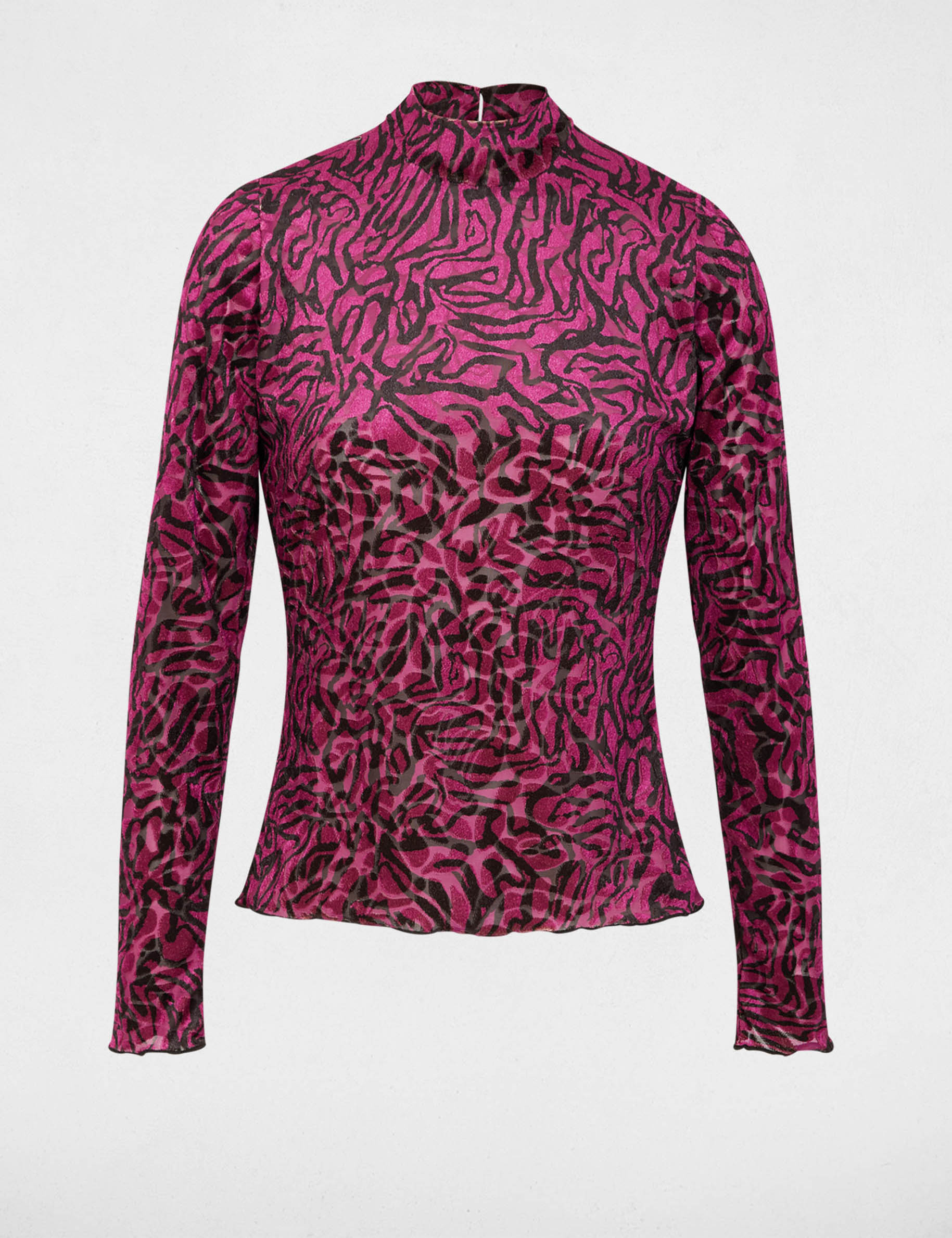 Velvet high neck t-shirt multicolor women