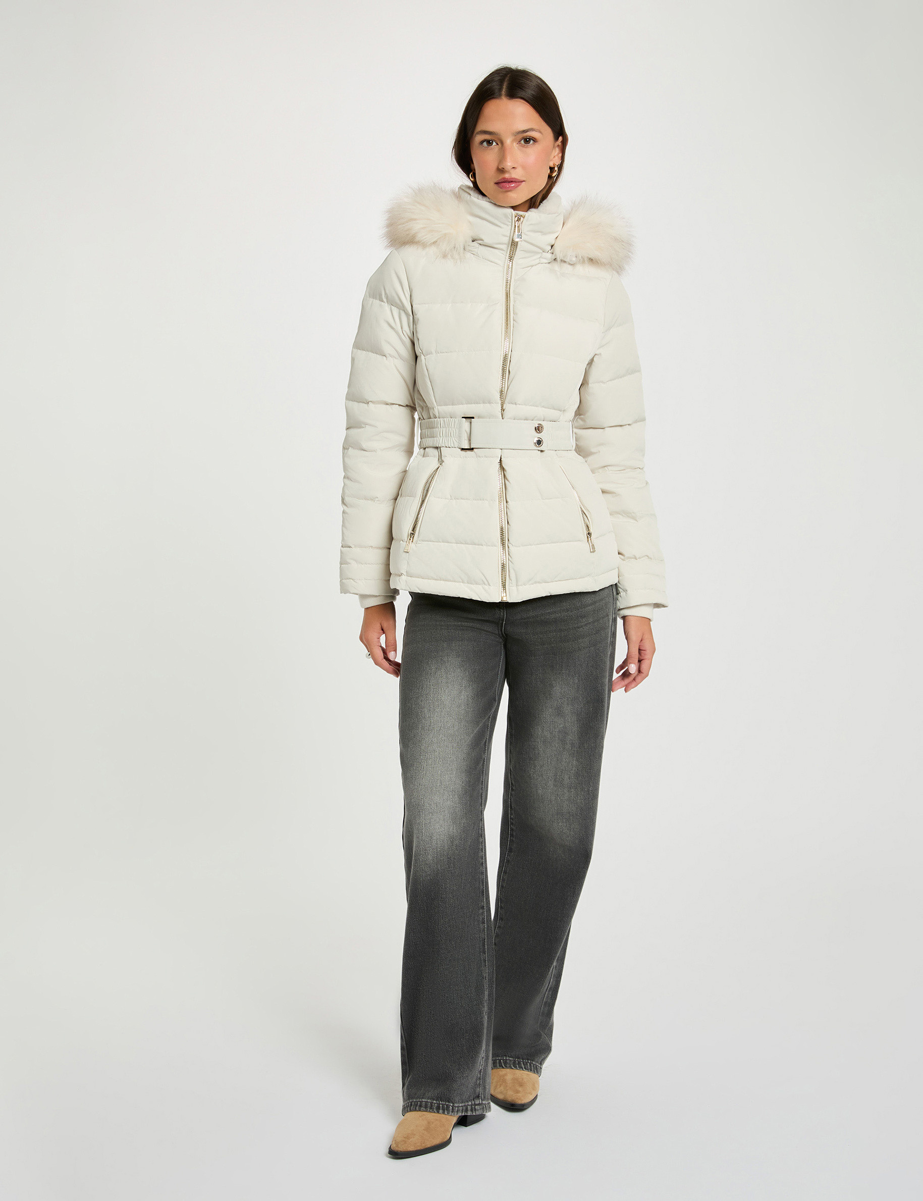hooded puffer jacket ivory women Hooded puffer jacket ivory women