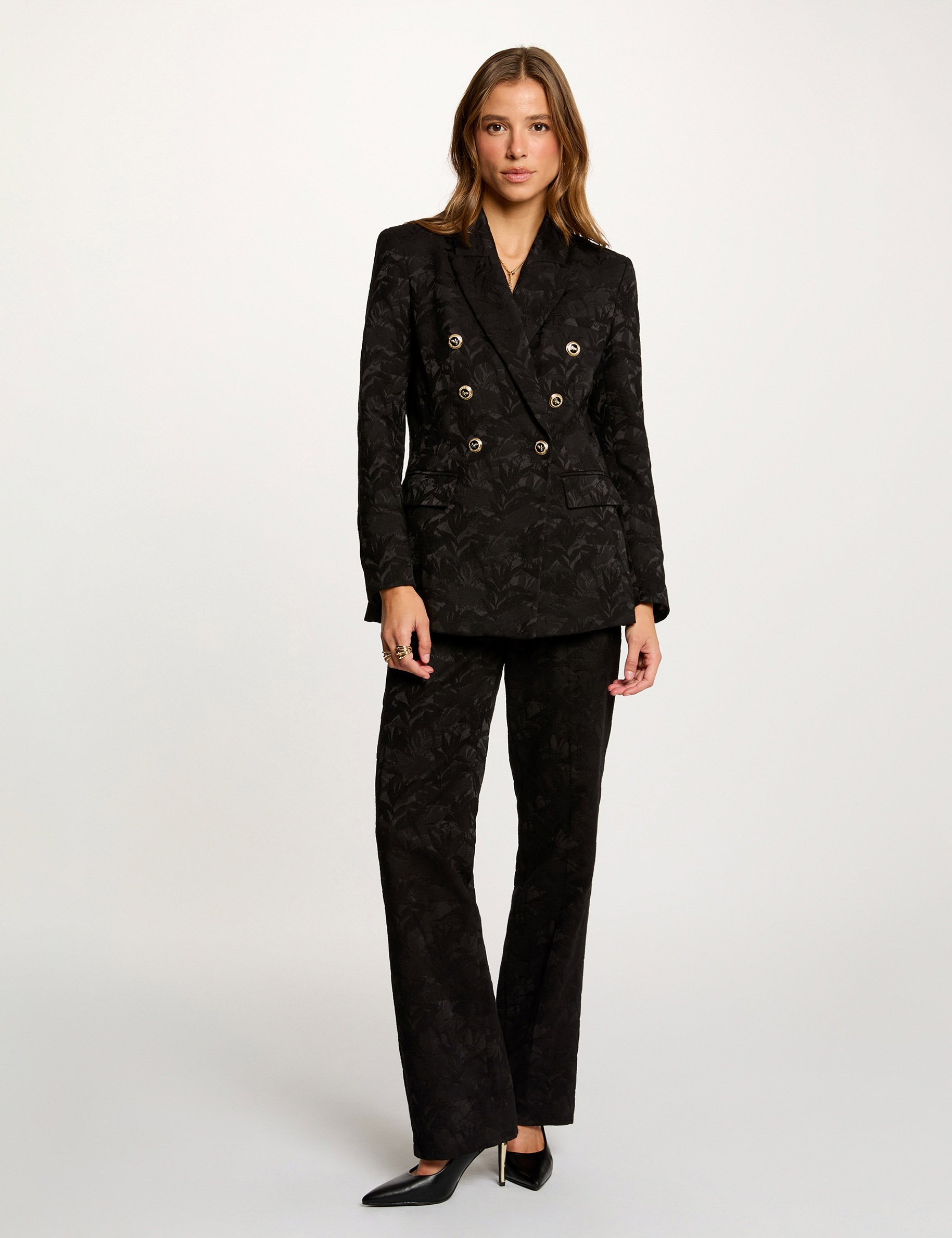 pantalon slim taille haute noir femme black women