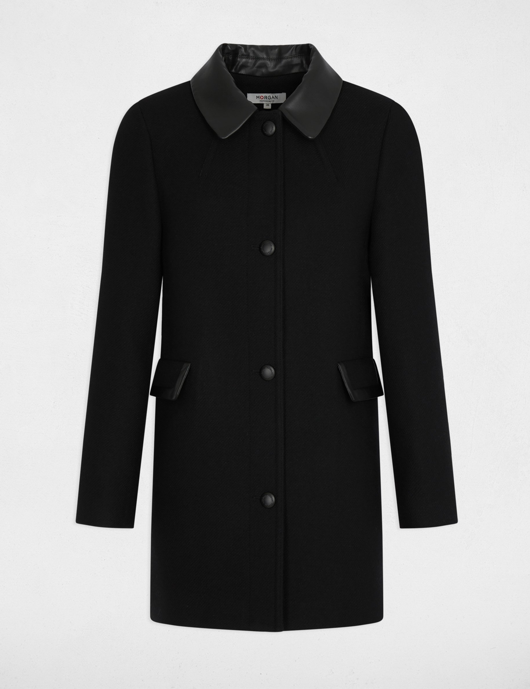 manteau droit mi long noir femme black women