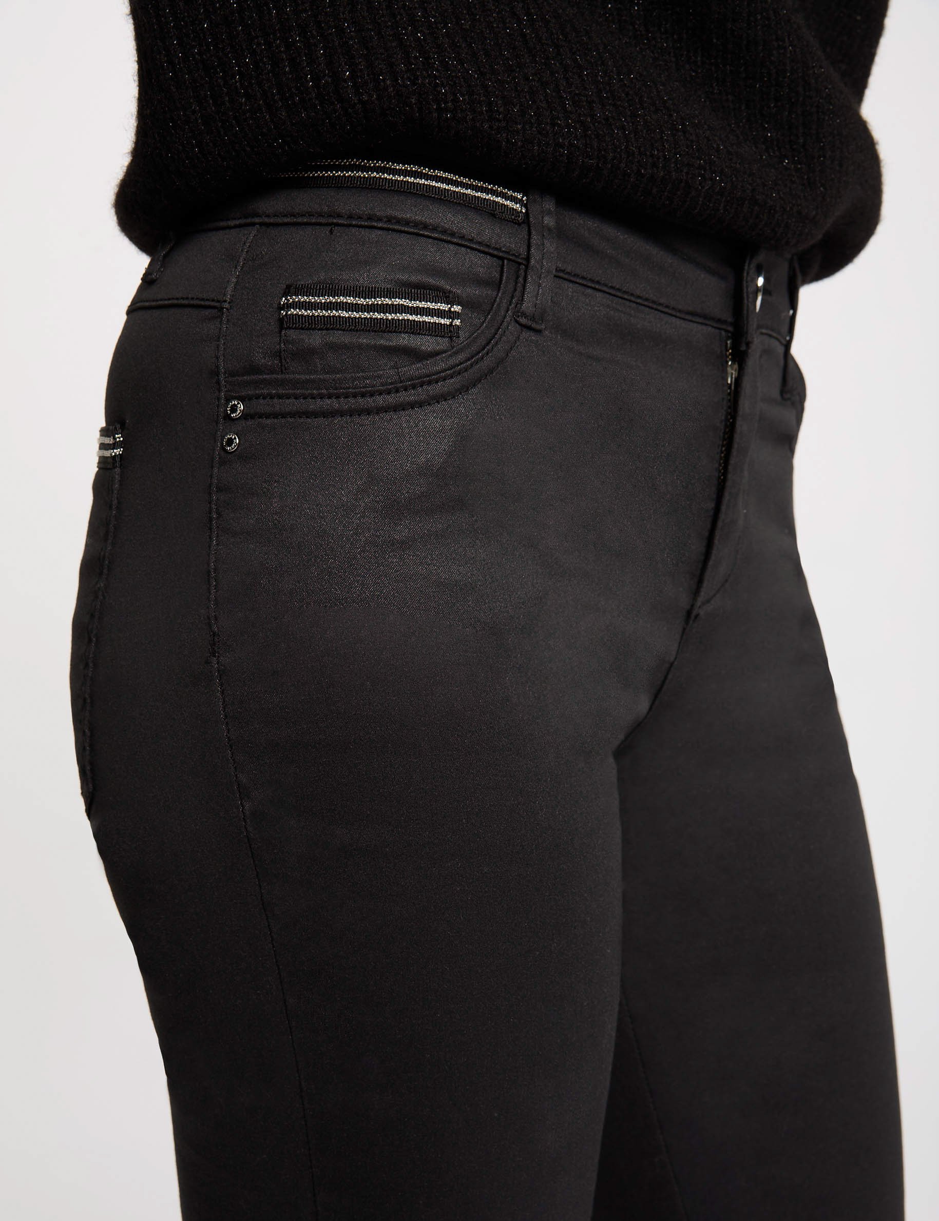 slim trousers with wet effect black women Slim trousers with wet effect black women