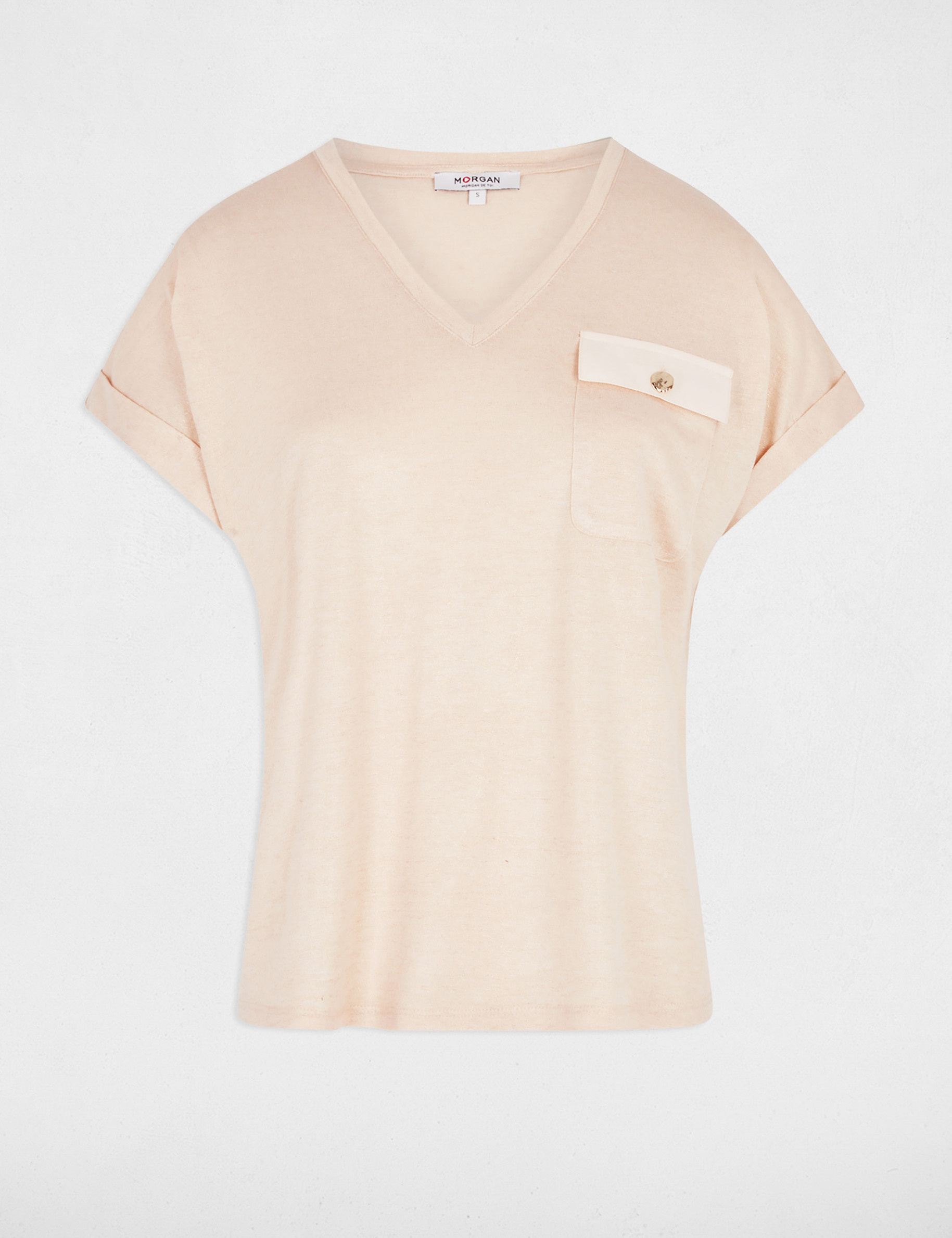 short sleeved t shirt beige women Short-sleeved t-shirt beige women
