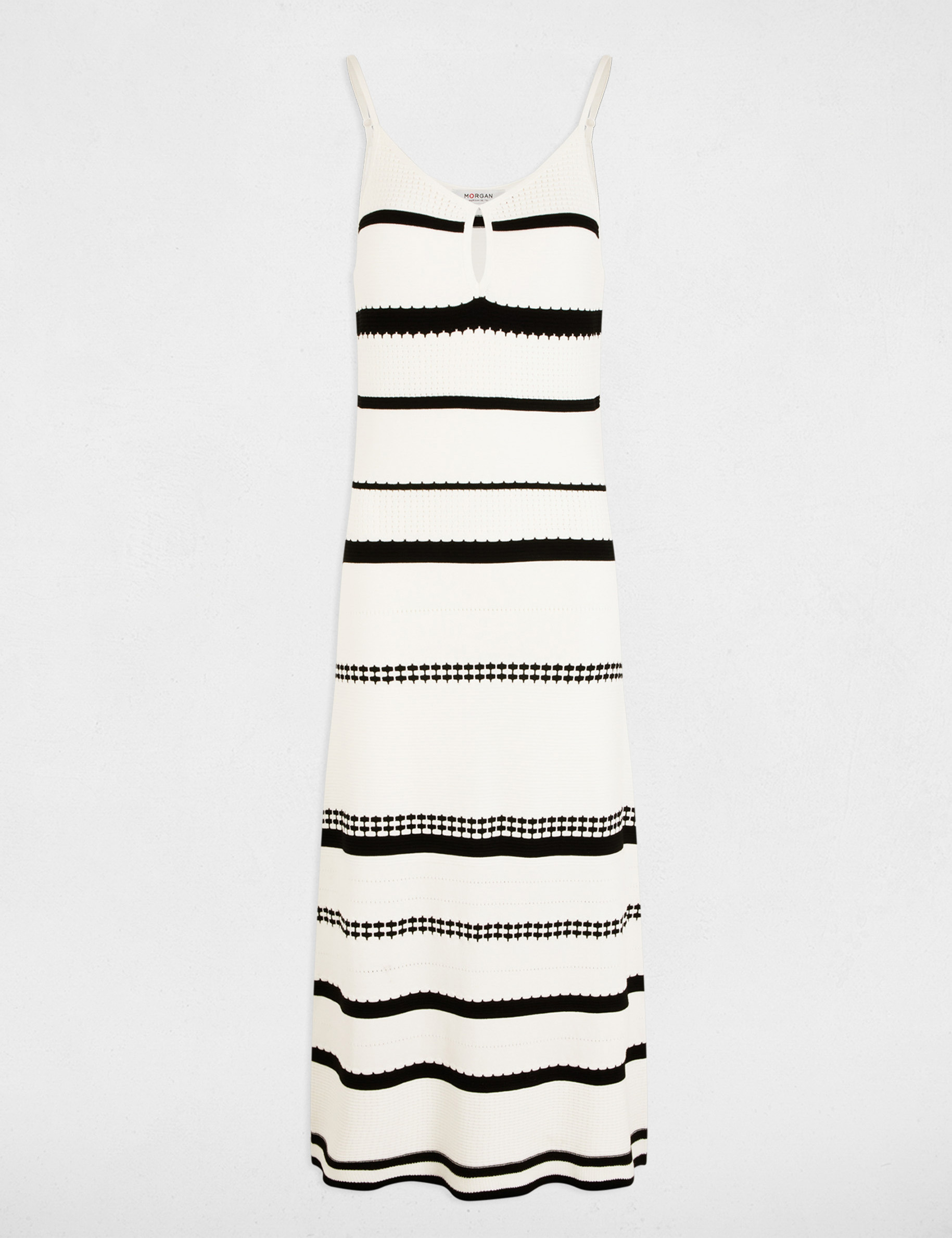 Striped knit dress white women