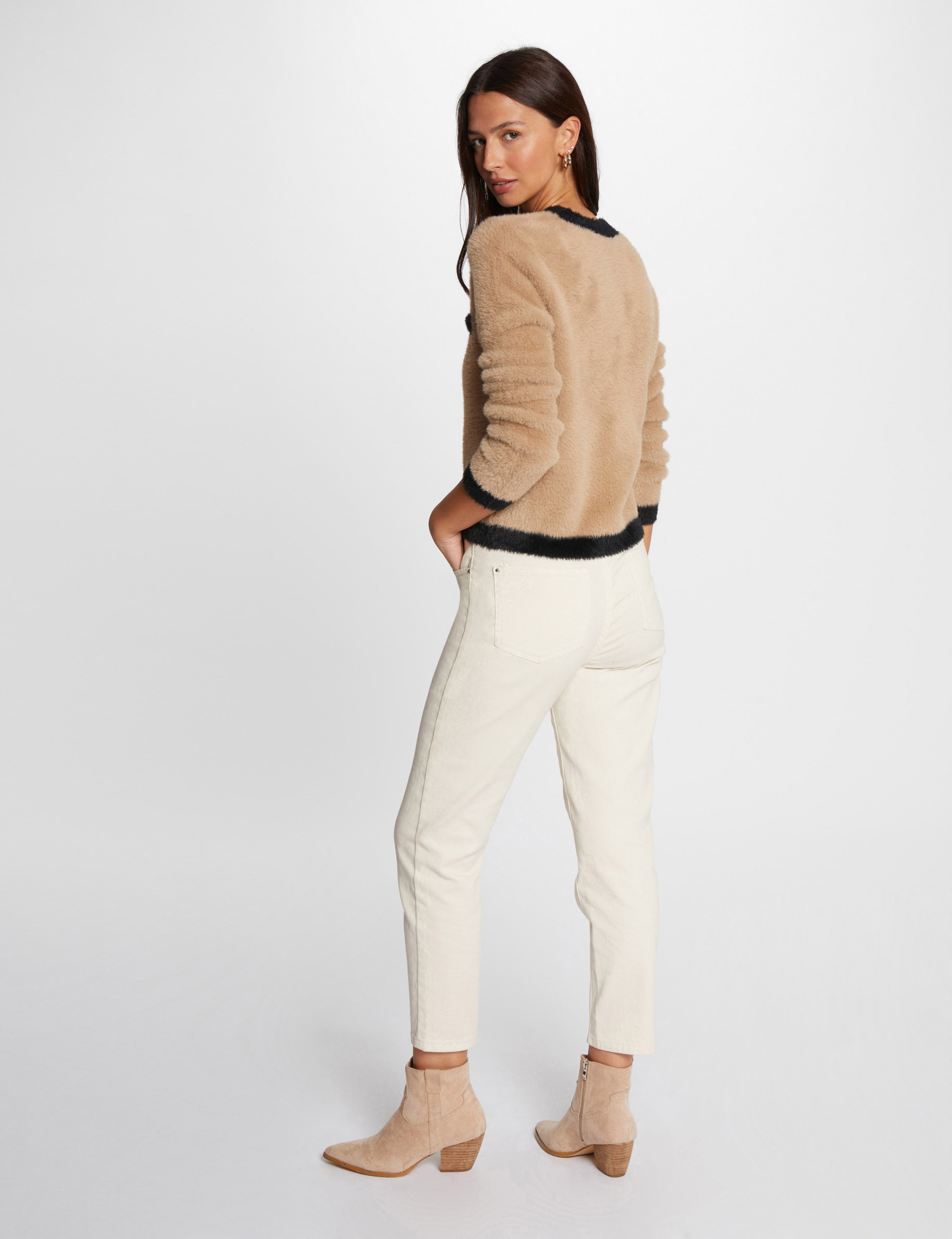 jumper with fluffy knit camel women Jumper with fluffy knit camel women