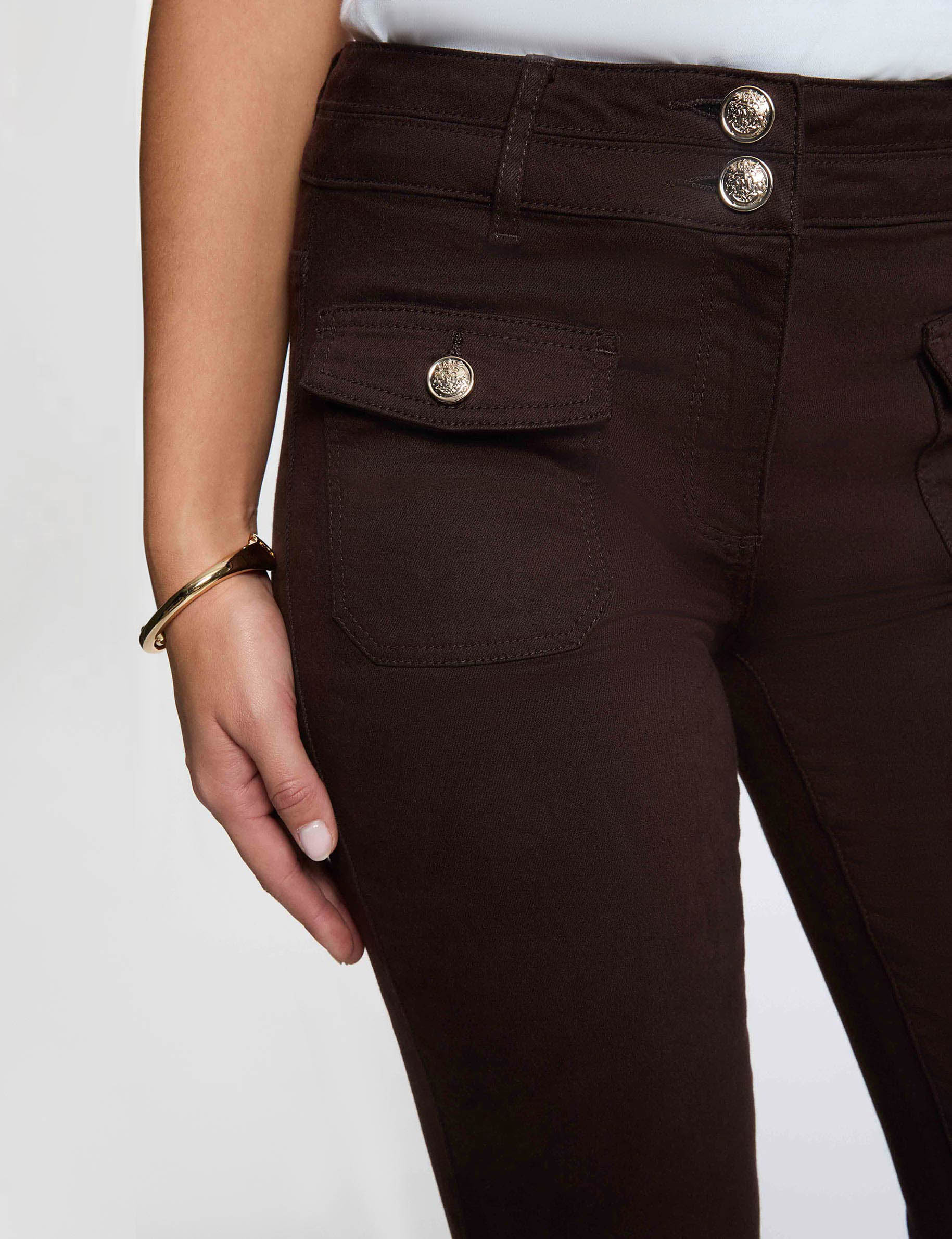 Bootcut trousers dark brown women