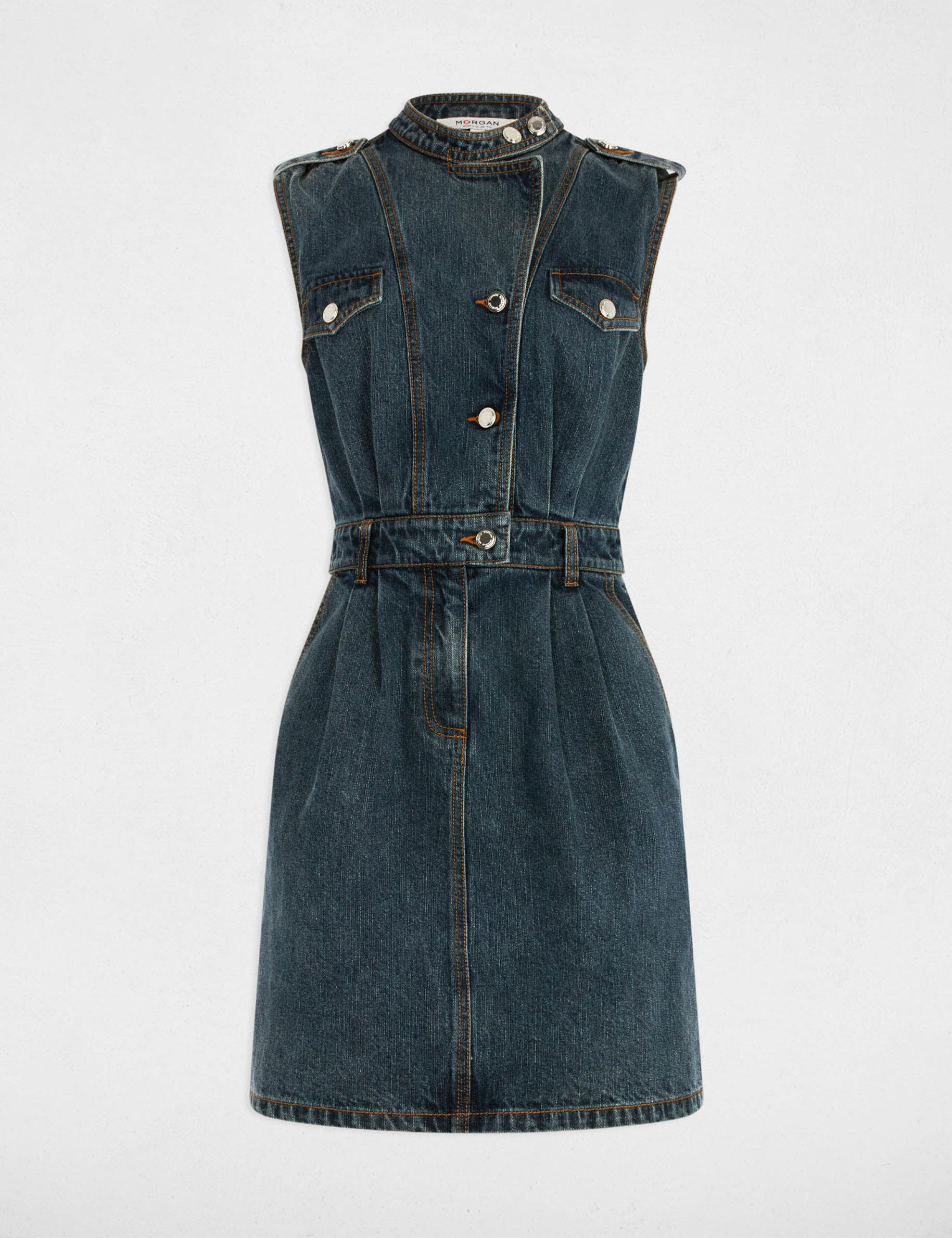 straight mini denim dress stone wash denim women Straight mini denim dress stone wash denim women