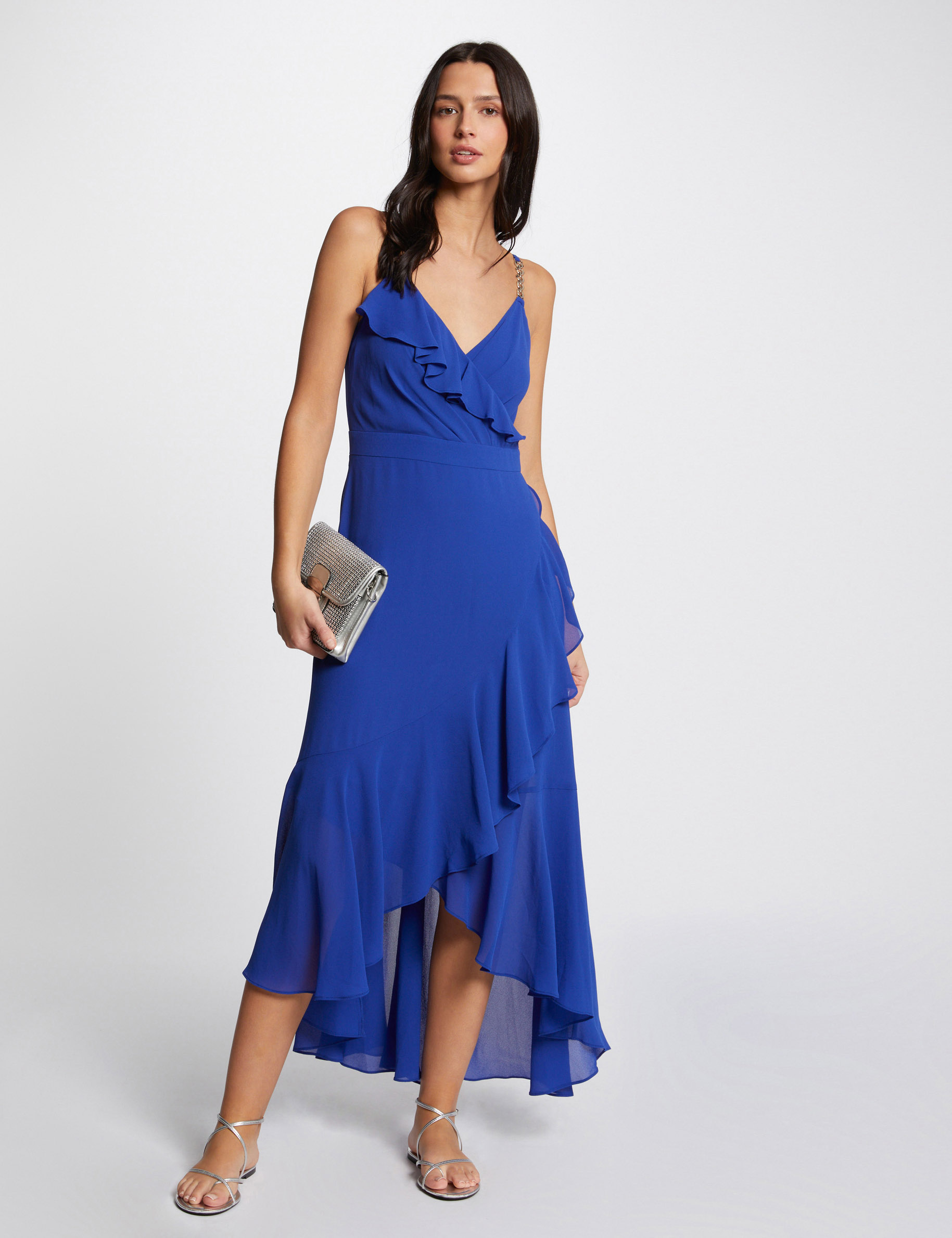 Maxi wrap dress electric blue ladies'