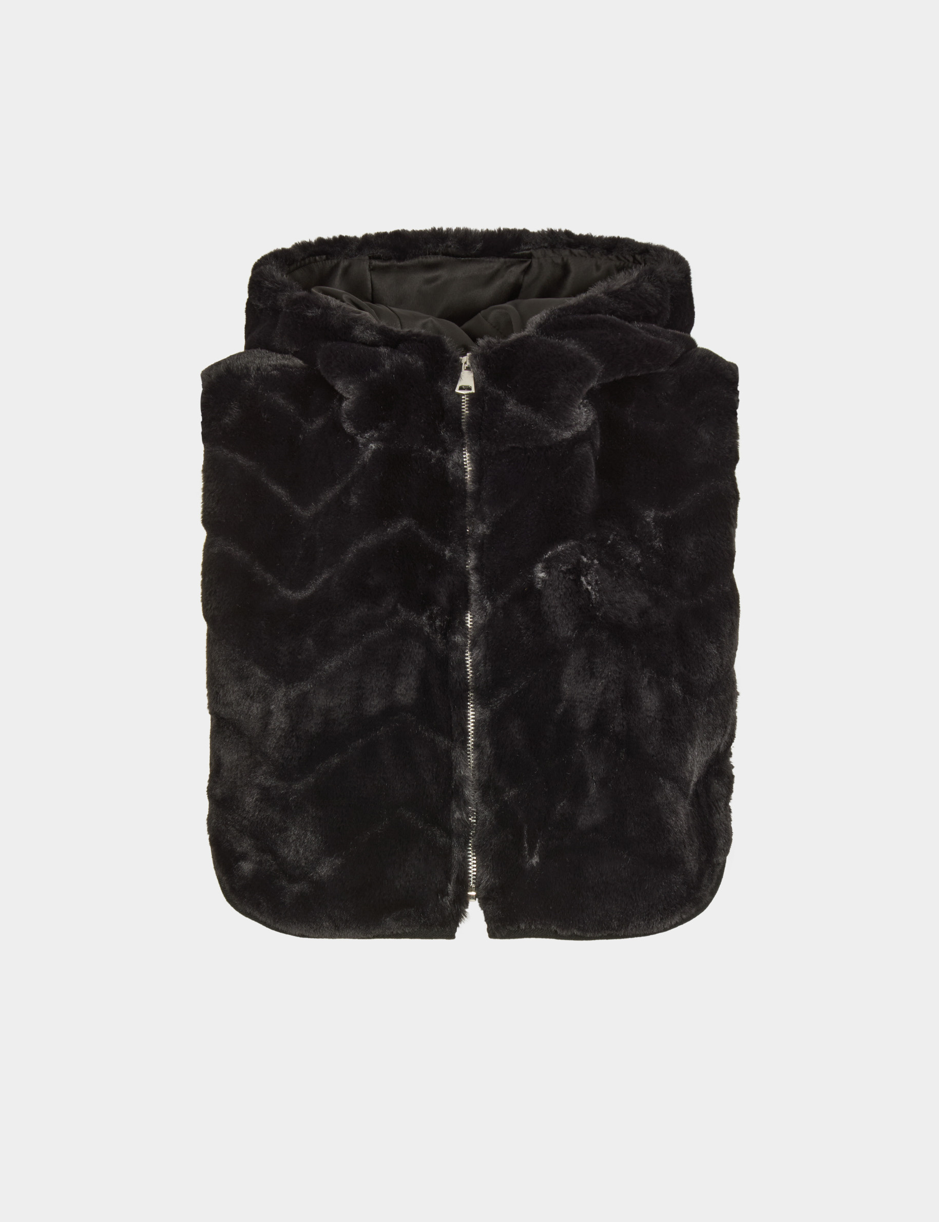 poncho fausse fourrure noir femme Poncho fausse fourrure noir femme