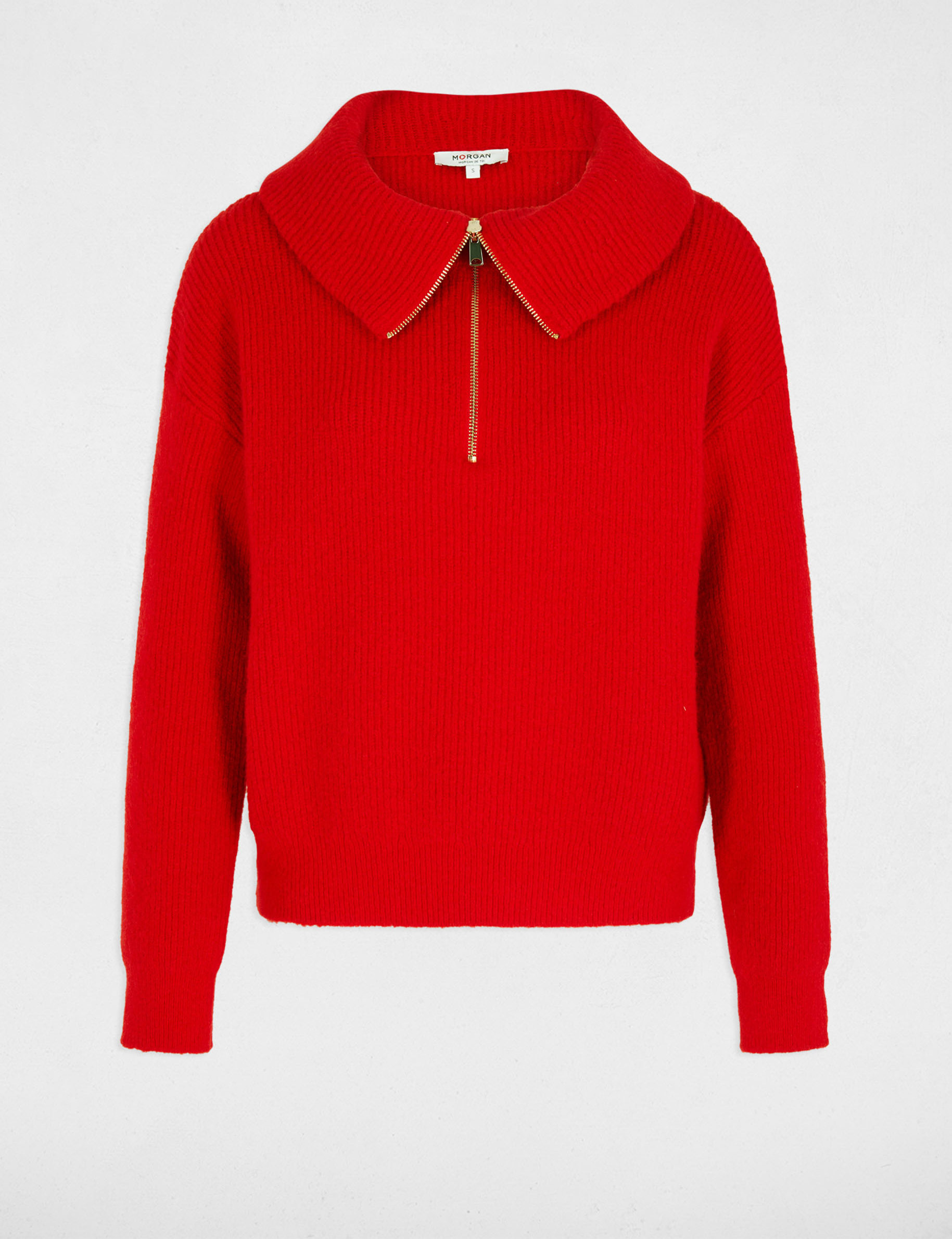 jumper with zipped rollneck red women Jumper with zipped-rollneck red women