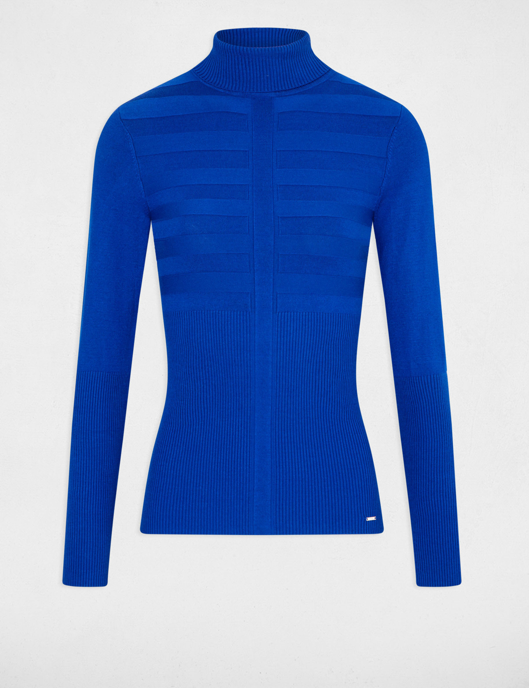 Long sleeved jumper turtleneck electric blue women Morgan