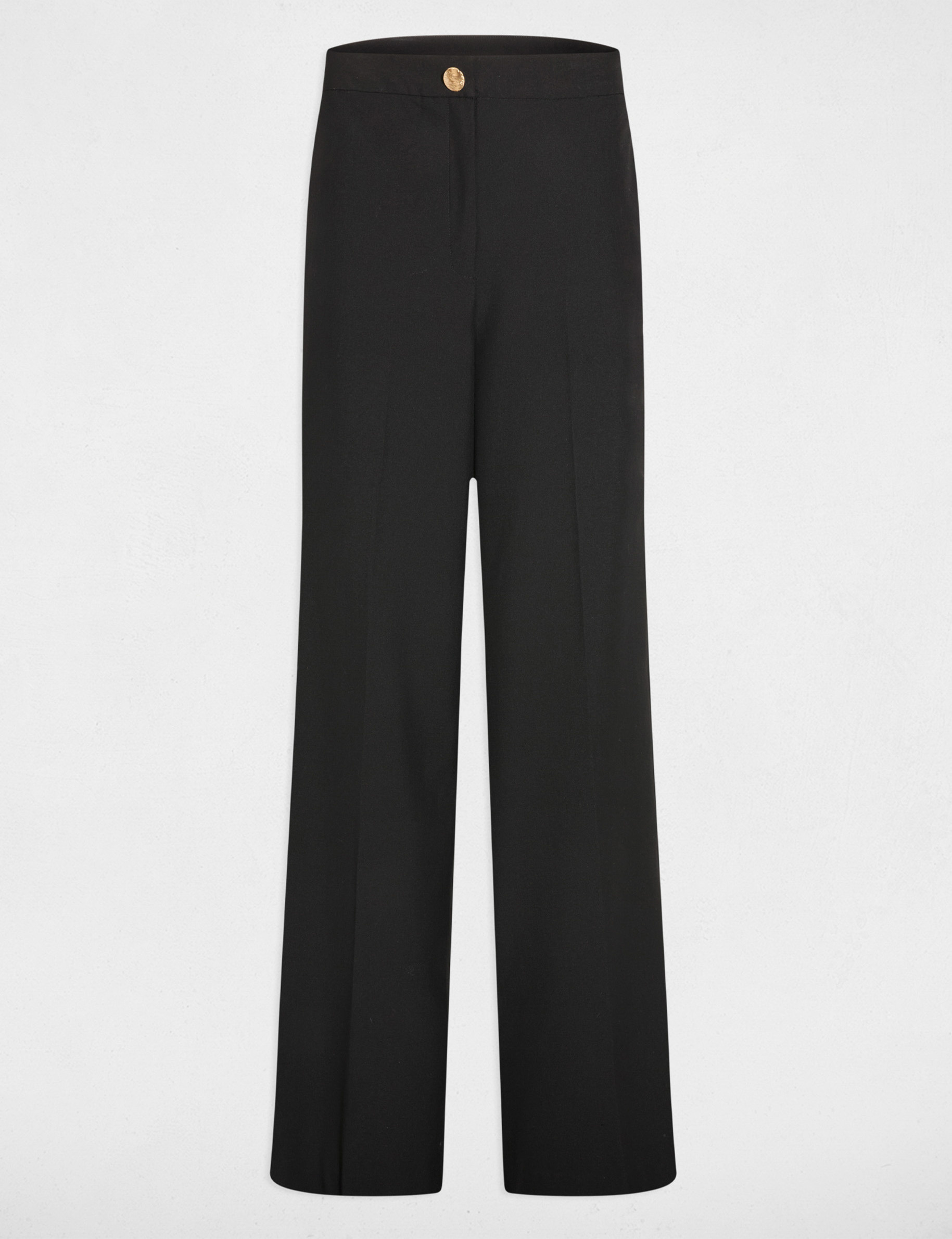 High-waisted wide-leg trousers black women