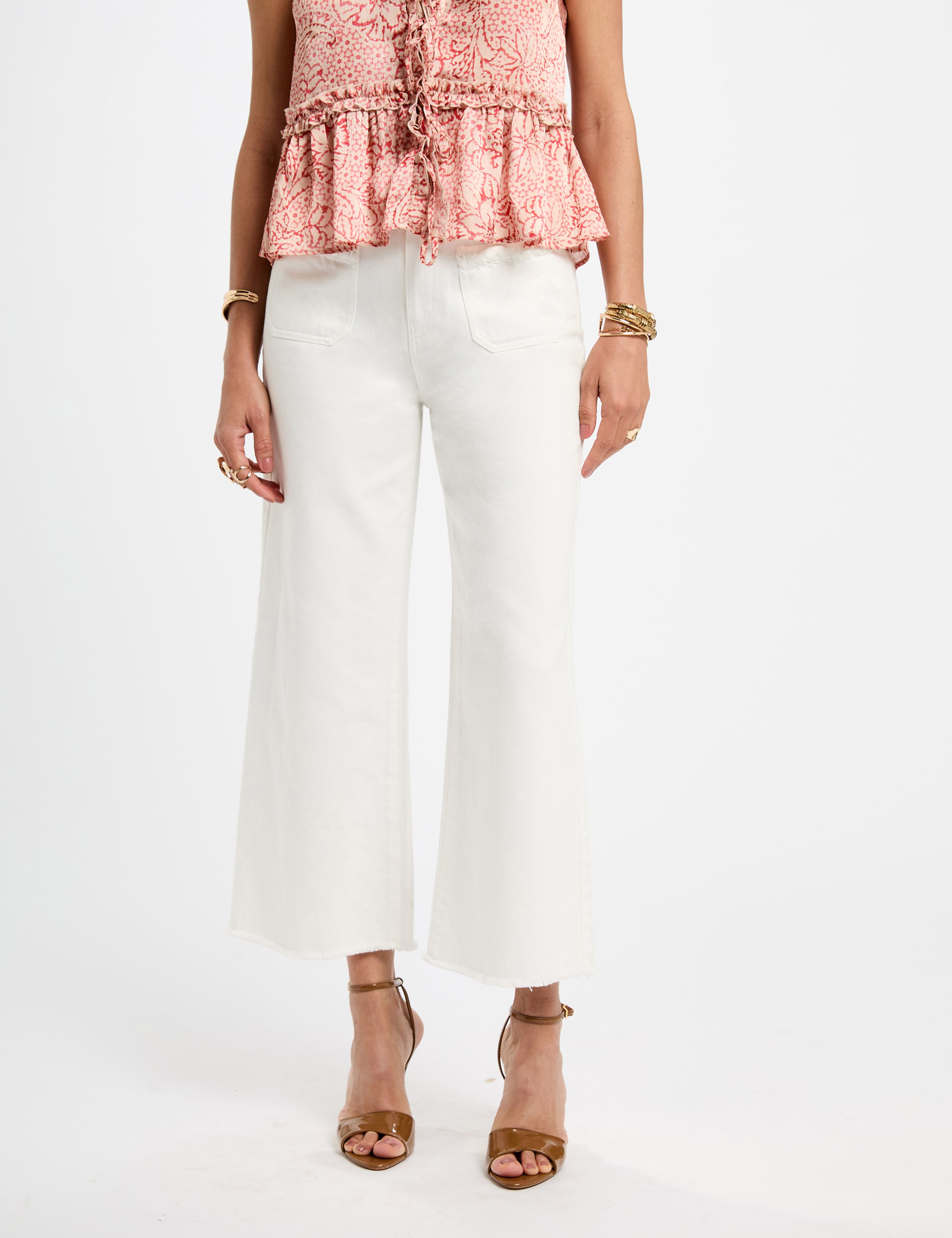 high waisted flare jeans white women High-waisted flare jeans white women