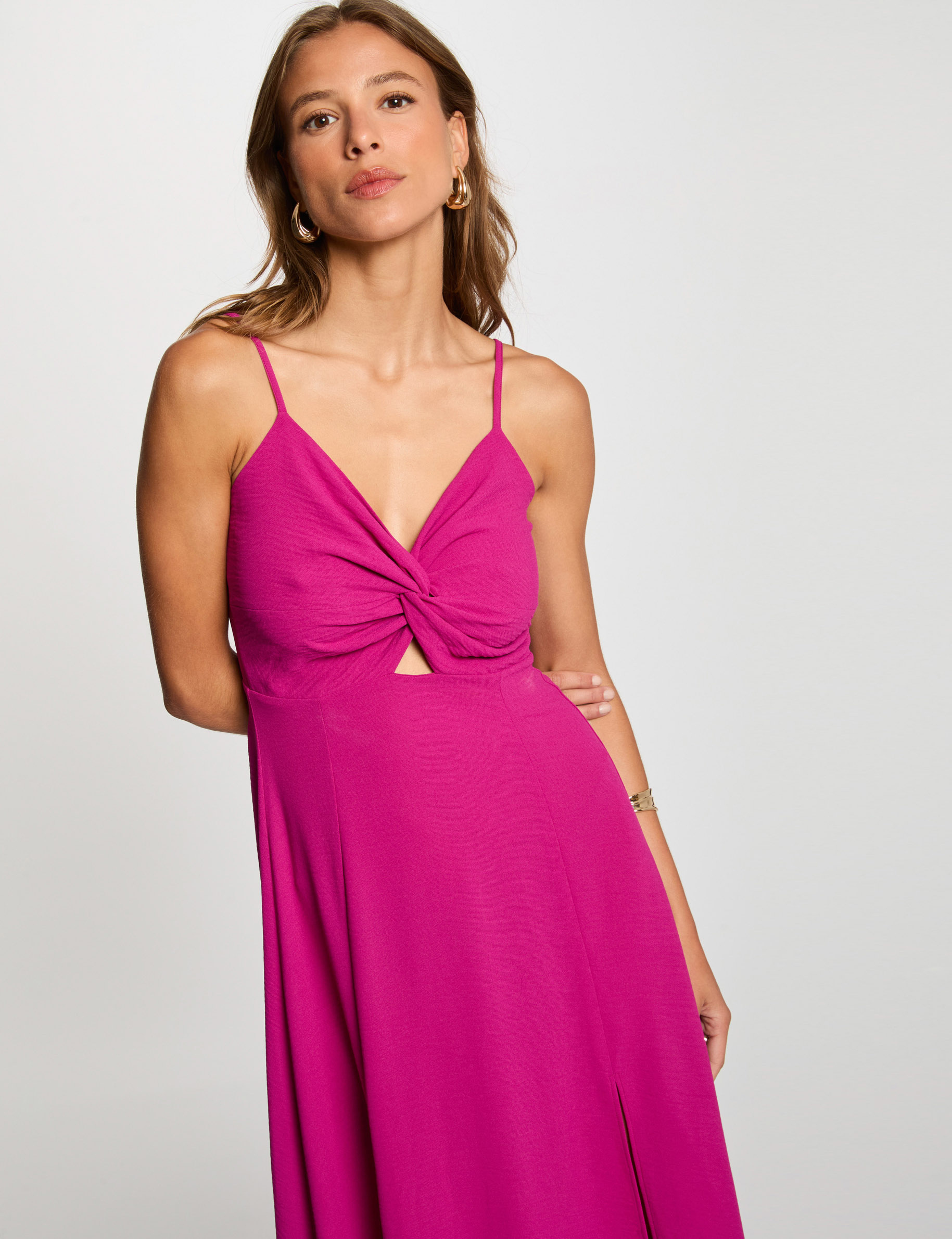 straight maxi dress with slit purple women Straight maxi dress with slit purple women