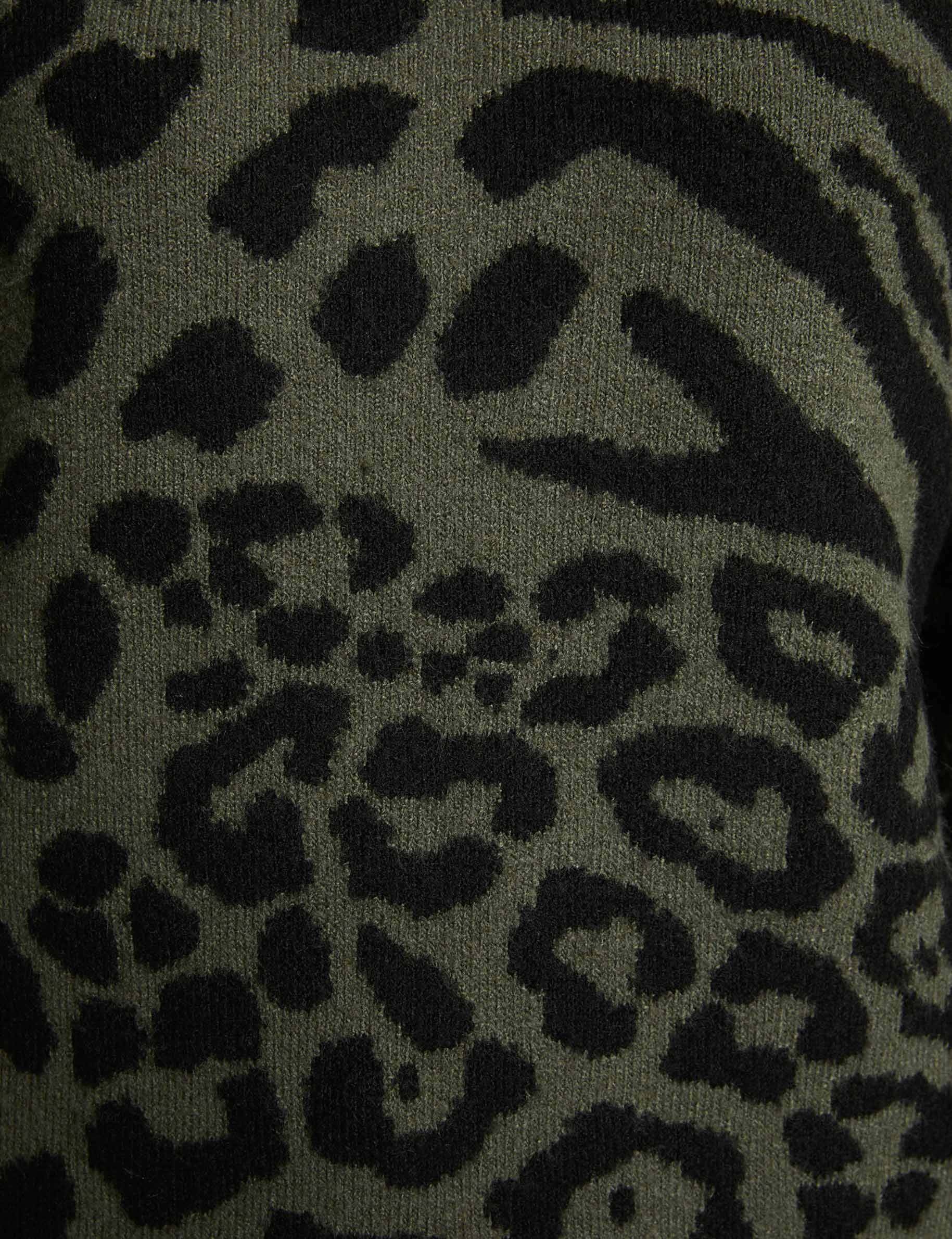 cropped jacquard sweater khaki green women null