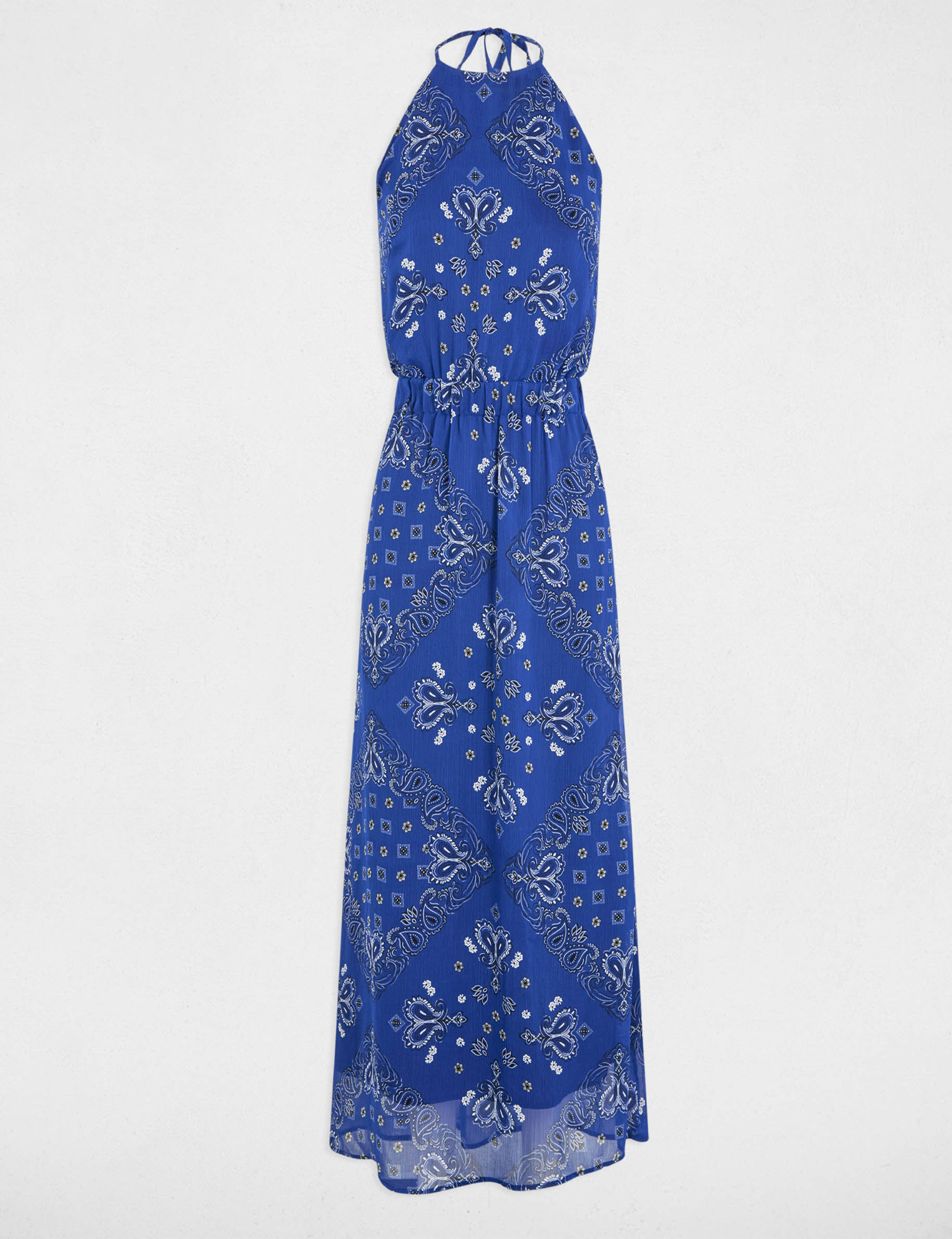 Robe longue droite imprimée multicolore femme