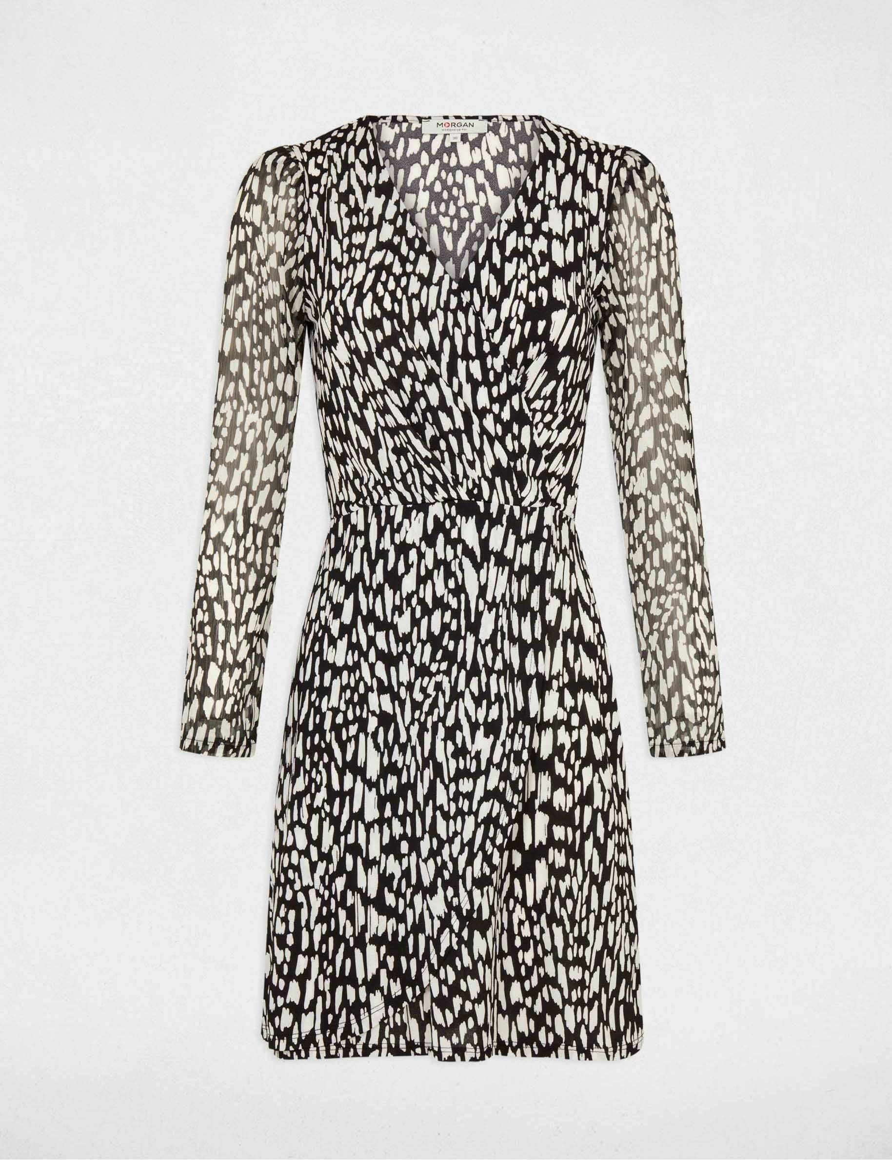 straight dress with abstract print multicolored women Straight dress with abstract print multicolored women
