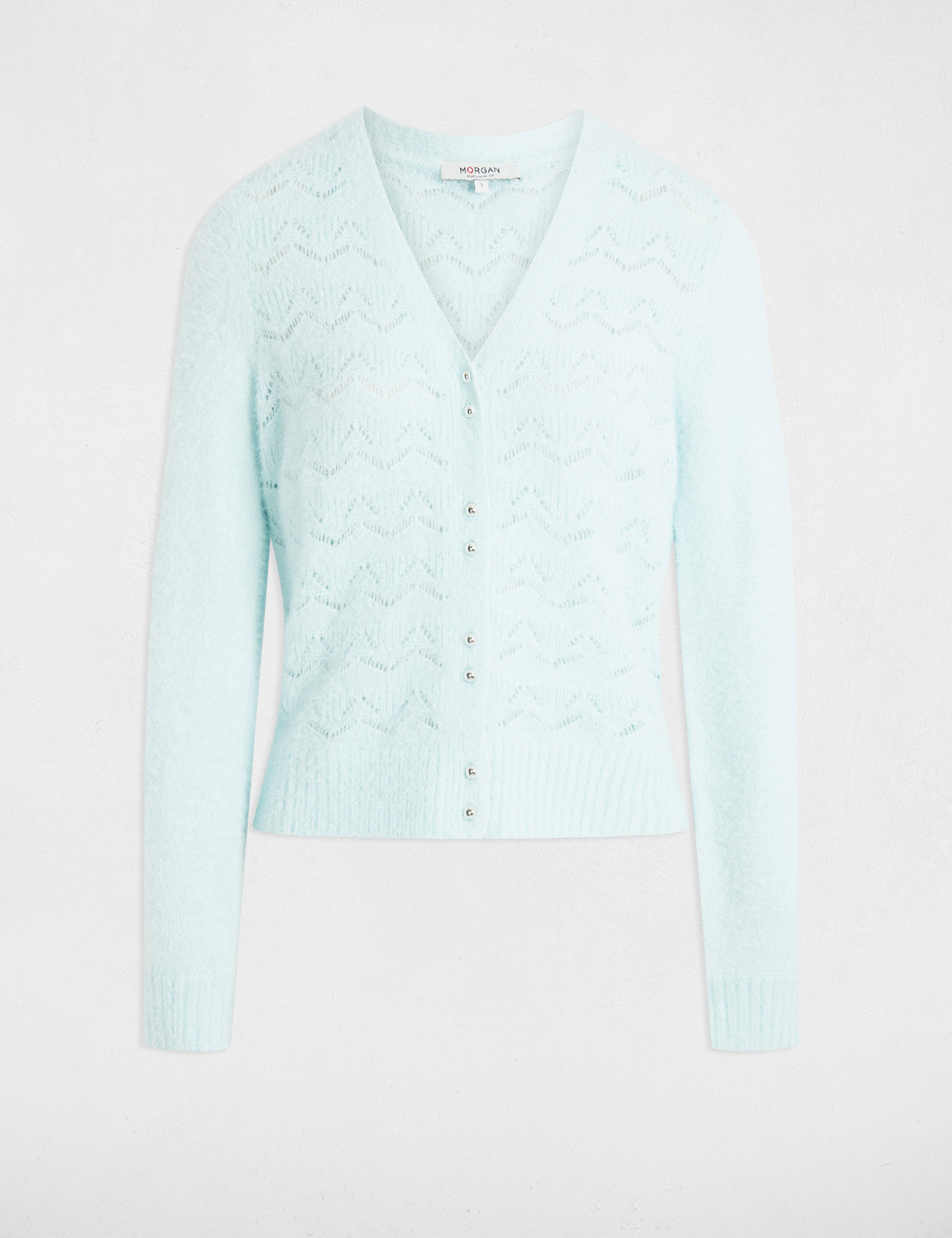 Long-sleeved cardigan sky blue women
