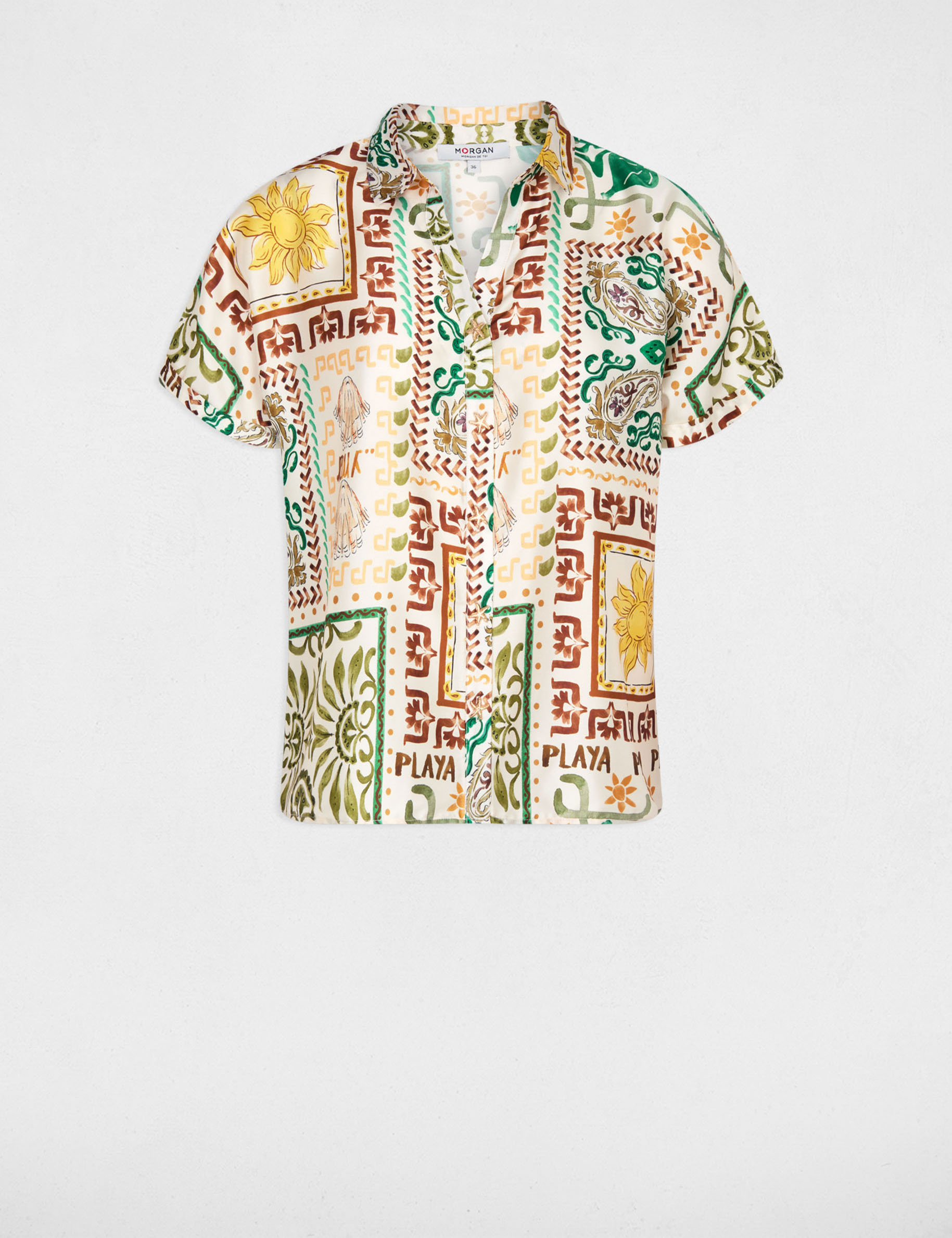 Satin printed shirt multicolor women