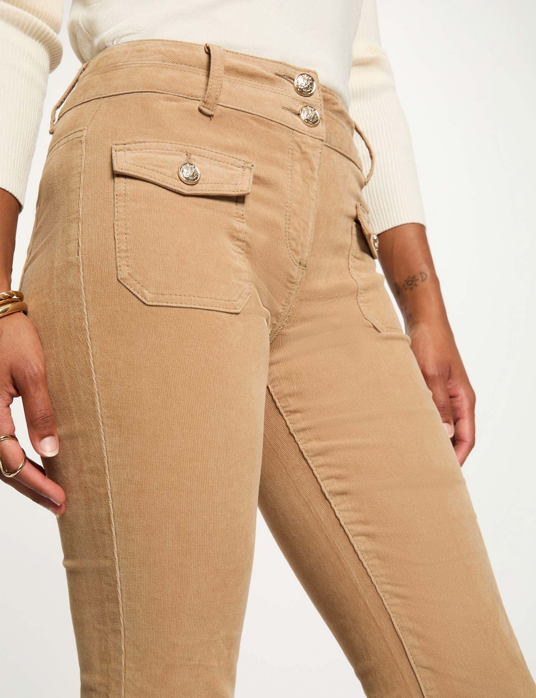 pantalon ajuste velours sable femme Pantalon ajusté velours sable femme