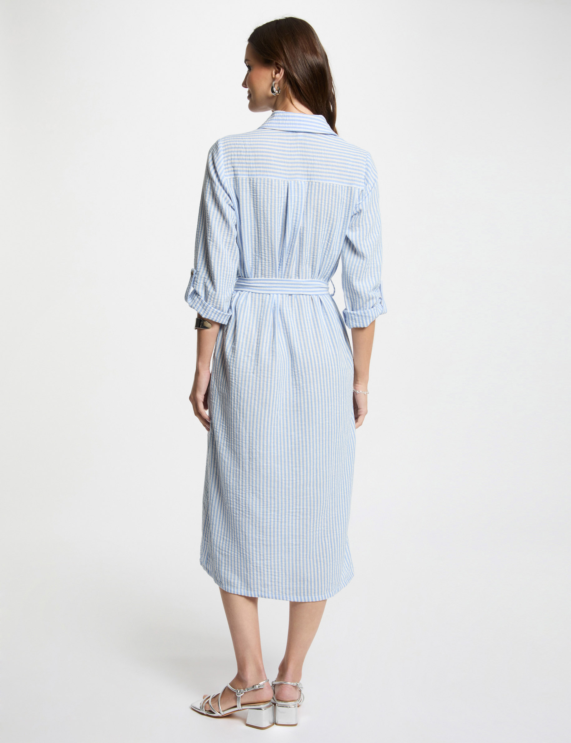 striped straight dress blue women Striped straight dress blue women
