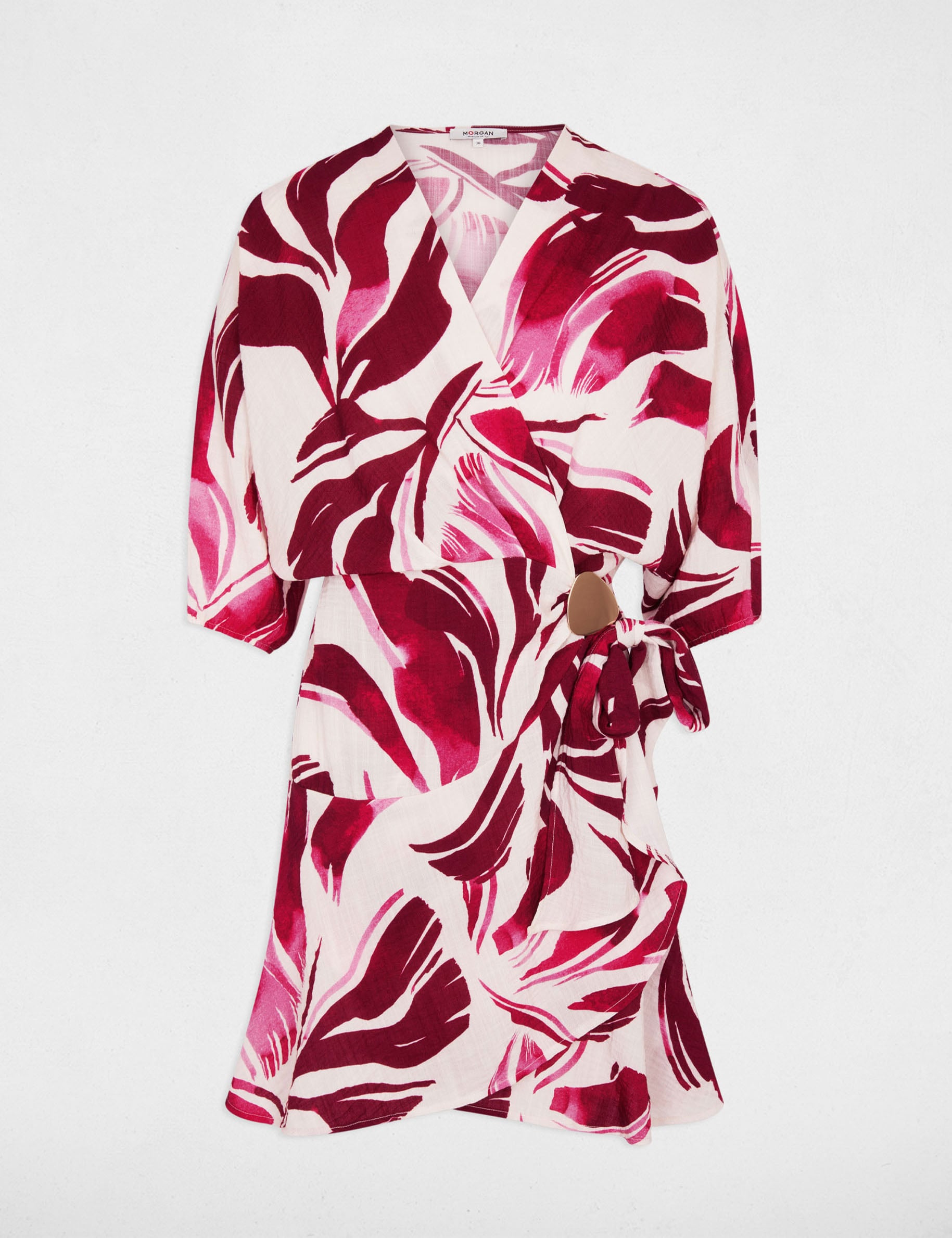 Pleated wrap dress multicolor women