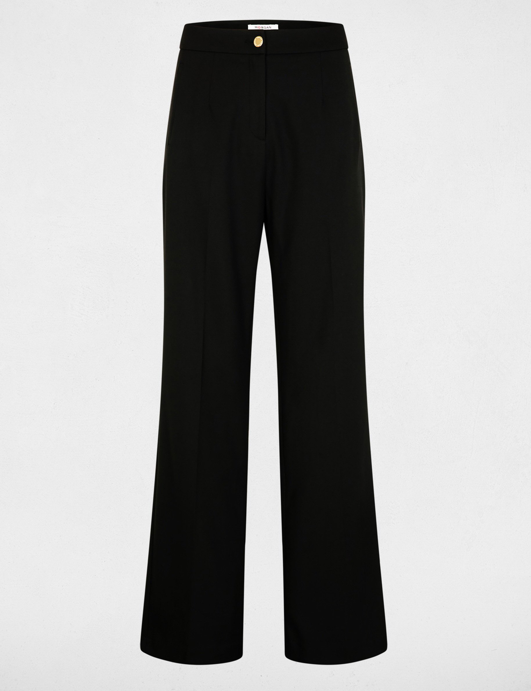 Pantalon flare à pinces noir femme
