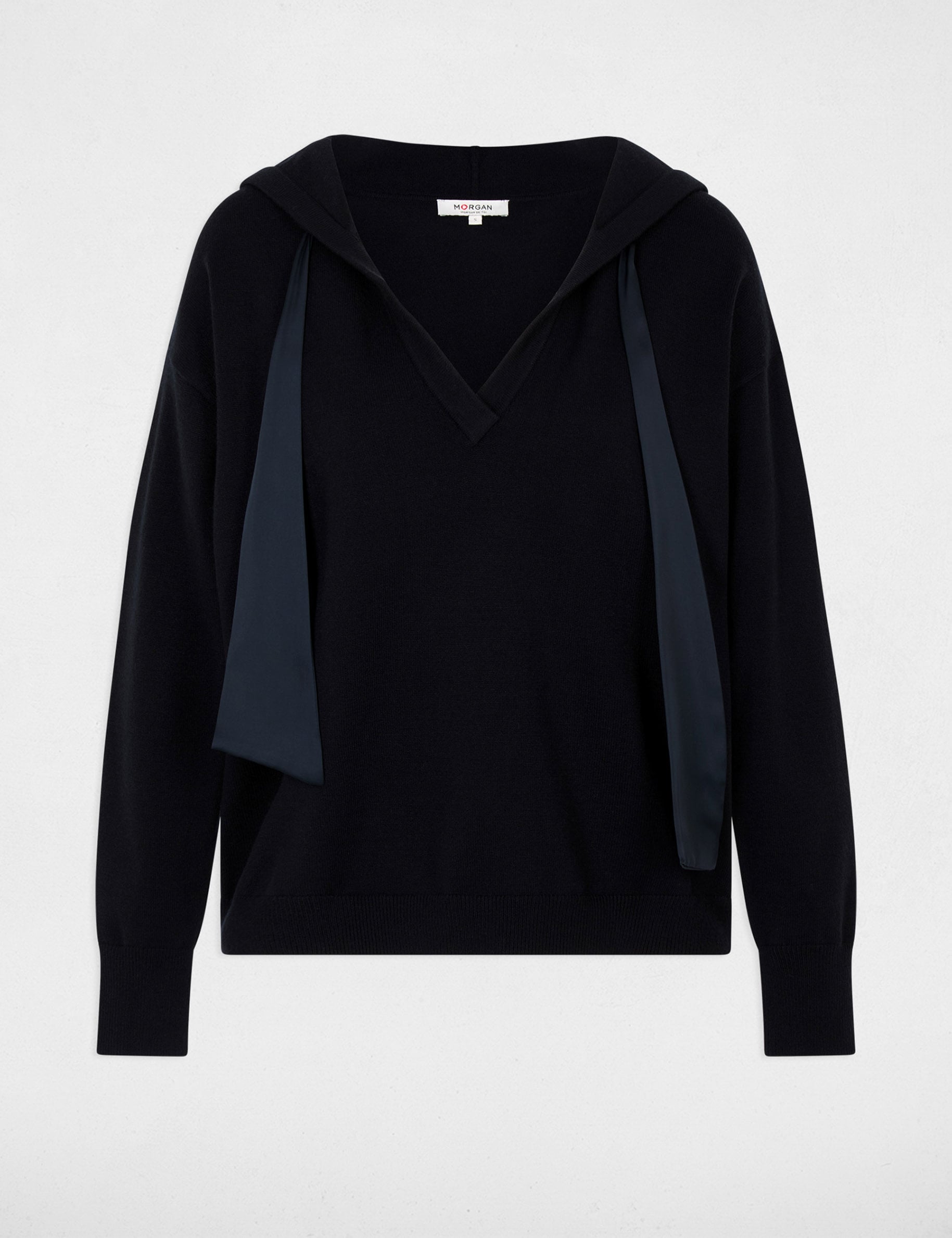 Hooded sweater navy blue women
