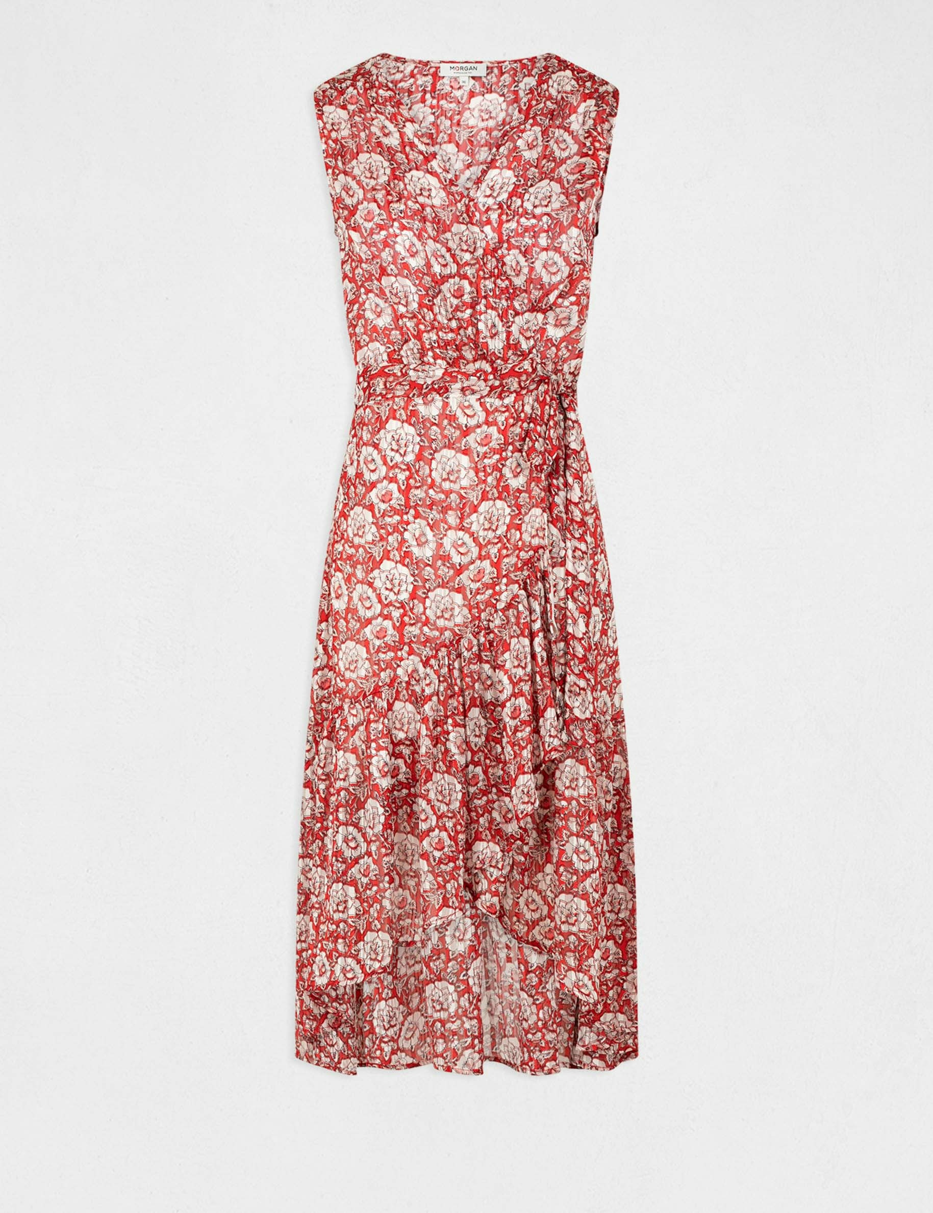 Maxi wrap dress with floral print multico ladies'