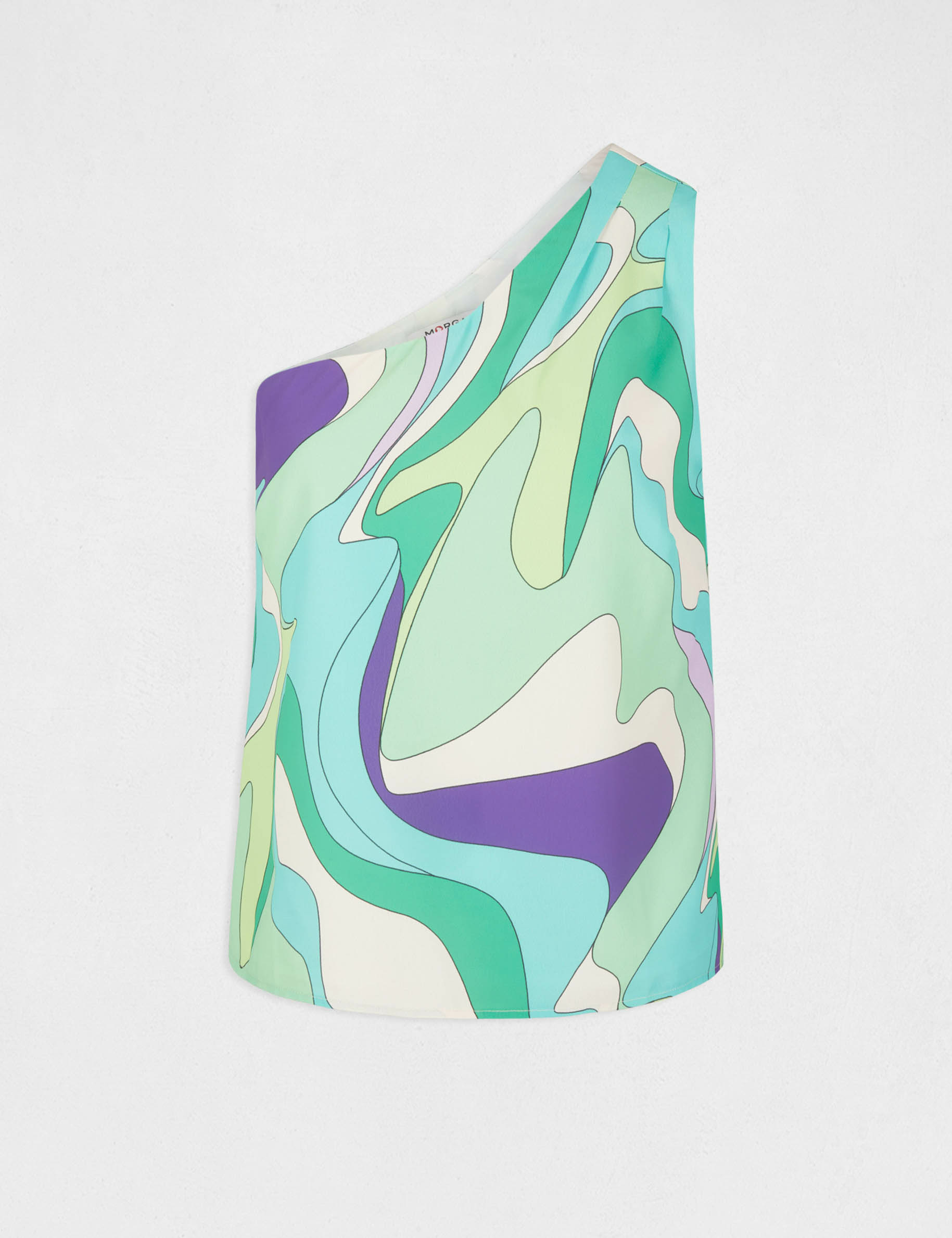 asymmetrical blouse abstract print multicolored women Asymmetrical blouse abstract print multicolored women