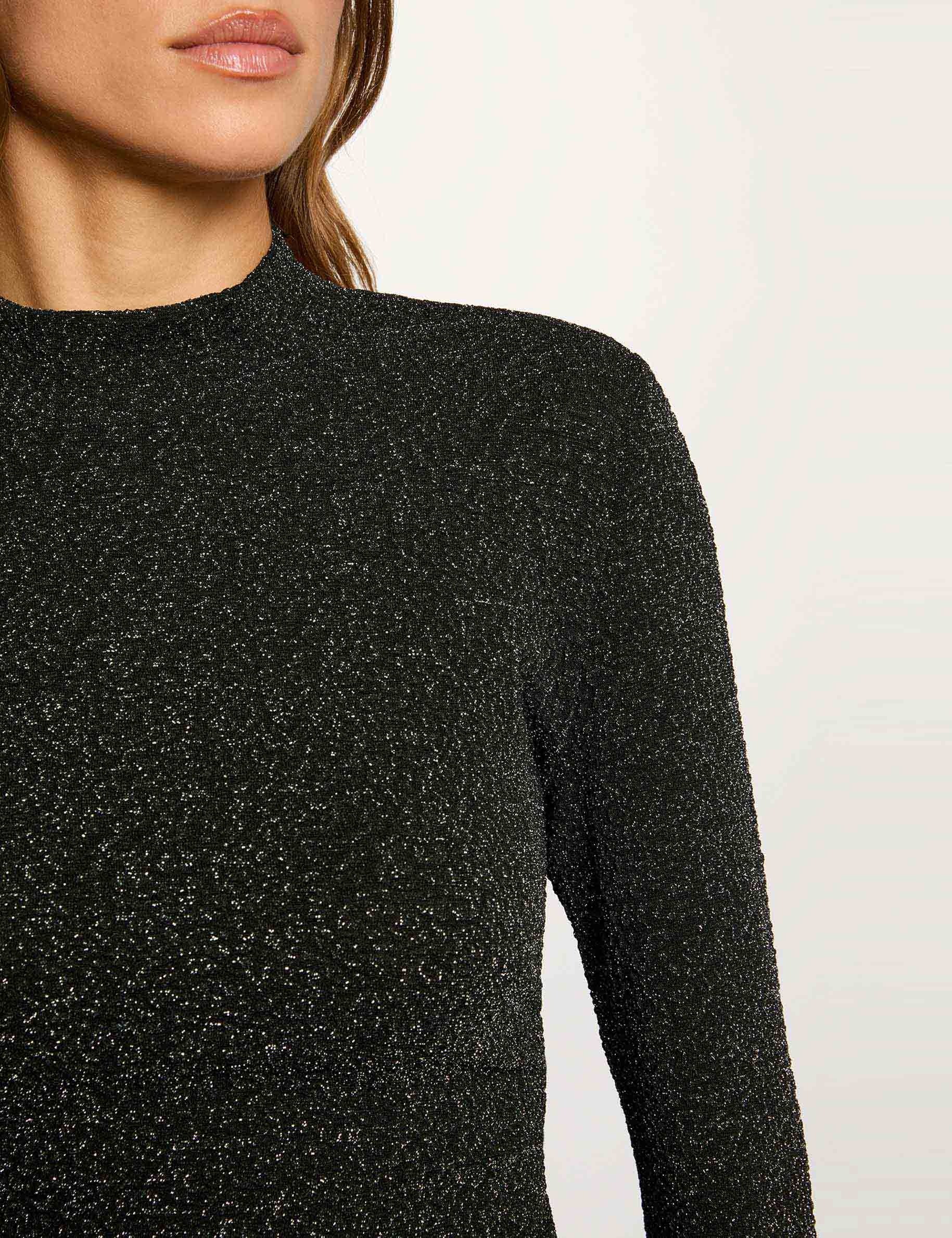 Cropped high neck t-shirt silver color women